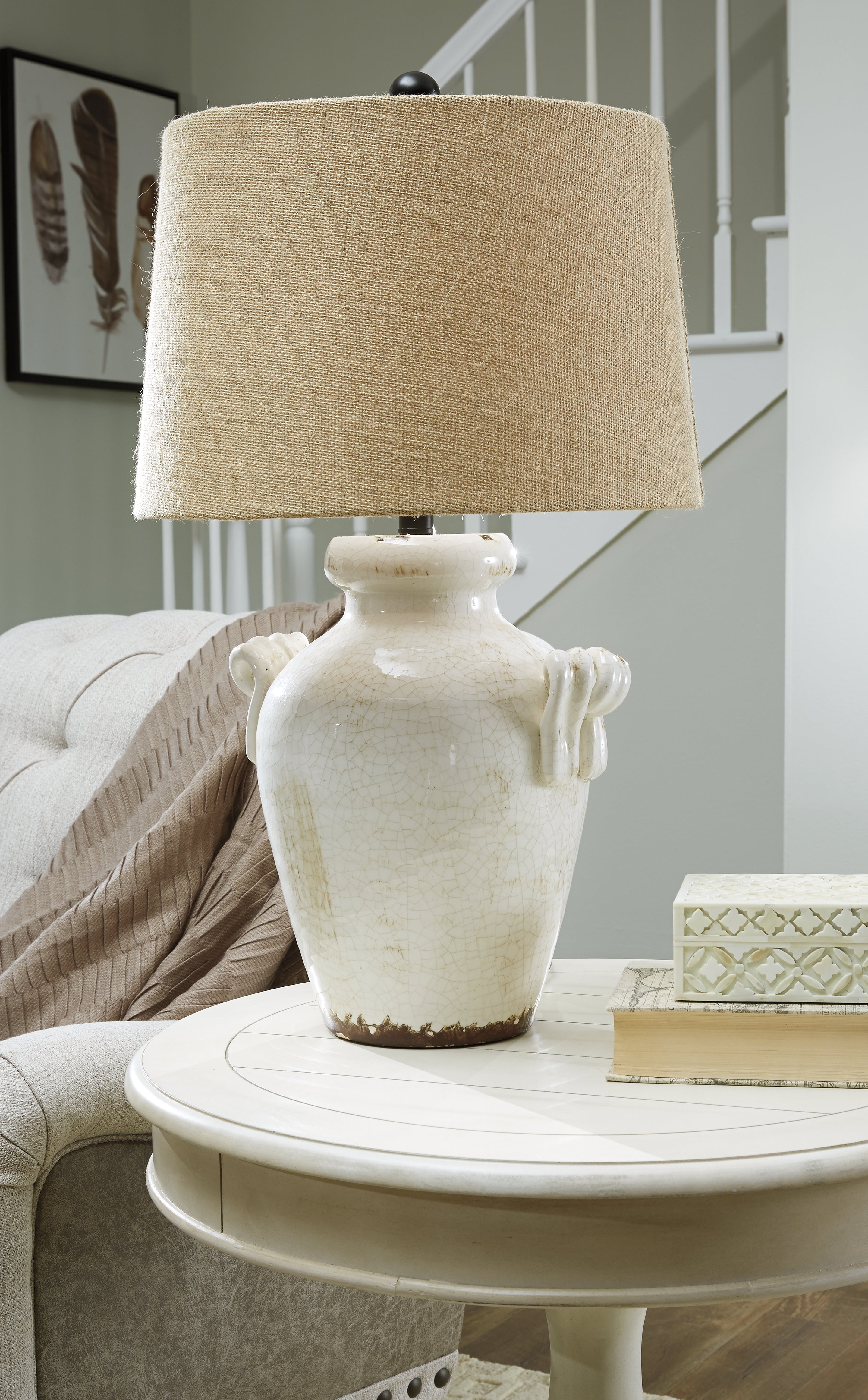 Warmstead Furniture - Ashley Furniture - Emelda Lighting - Table Lamp (Set of 2) / Cream - L100664X2