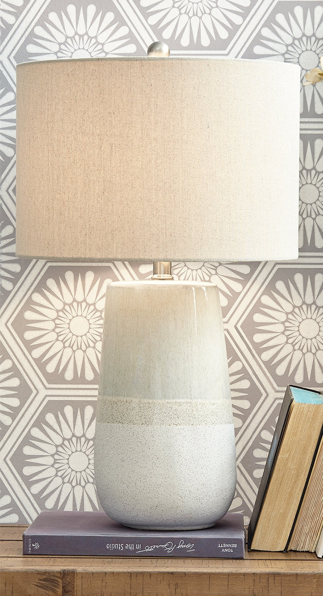 Warmstead Furniture - Ashley Furniture - Shavon Lighting - Table Lamp (Set of 2) / Beige/White - L100724X2