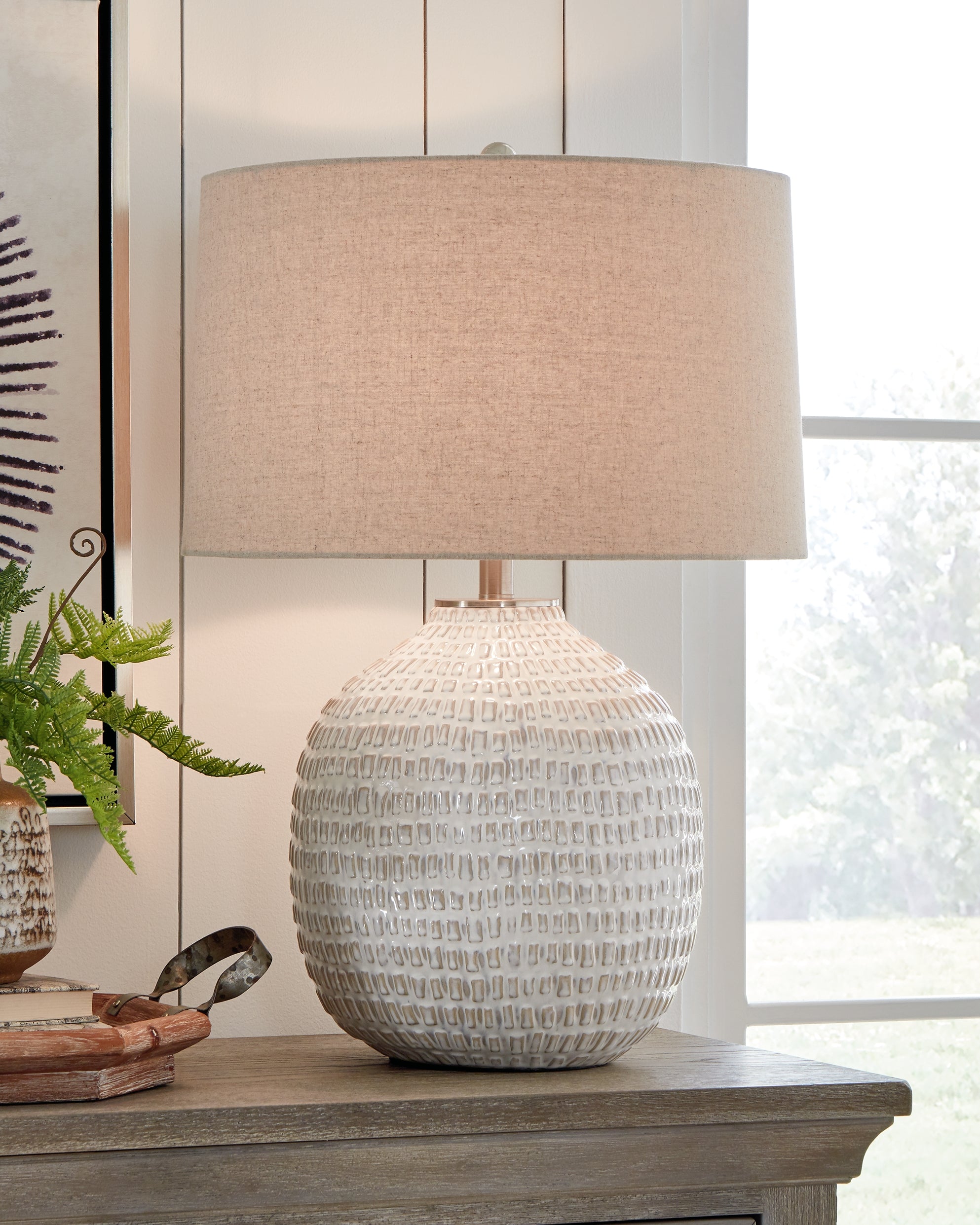 Warmstead Furniture - Ashley Furniture - Jamon Lighting - Table Lamp (Set of 2) / Beige - L100764X2