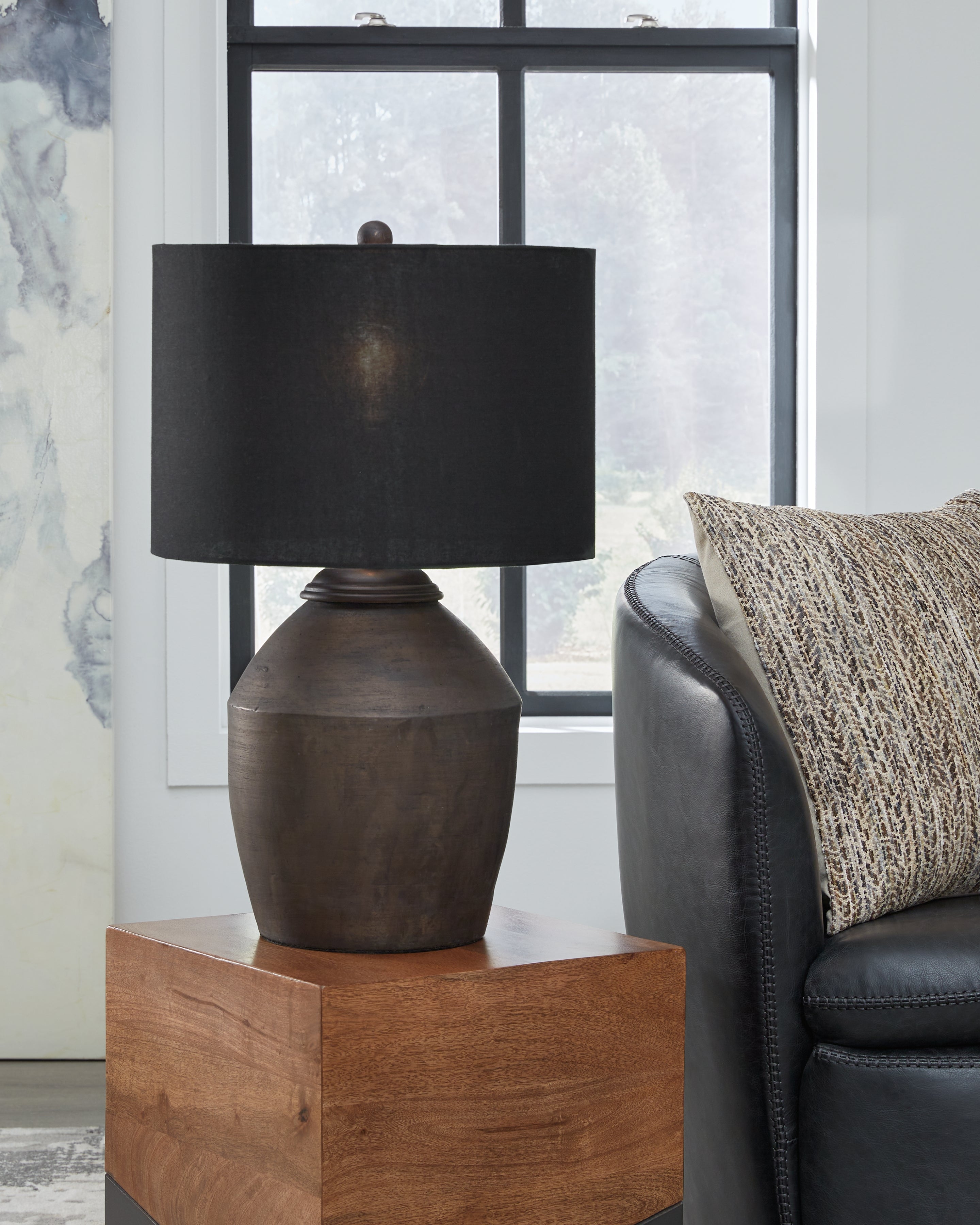 Warmstead Furniture - Ashley Furniture - Naareman Lighting - 2-Piece Lamp Set / Metallic Black - L100804X2