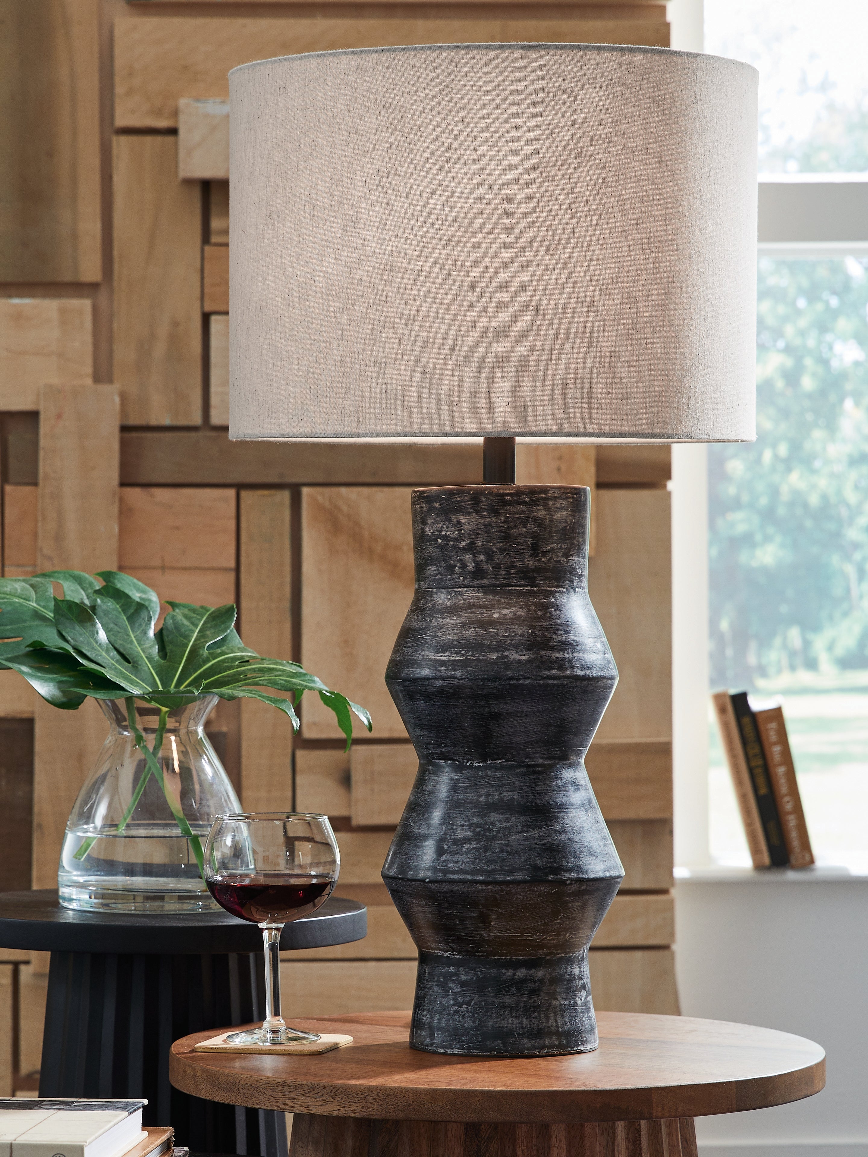 Warmstead Furniture - Ashley Furniture - Kerbert Lighting - 2-Piece Lamp Set / Distressed Black - L100824X2