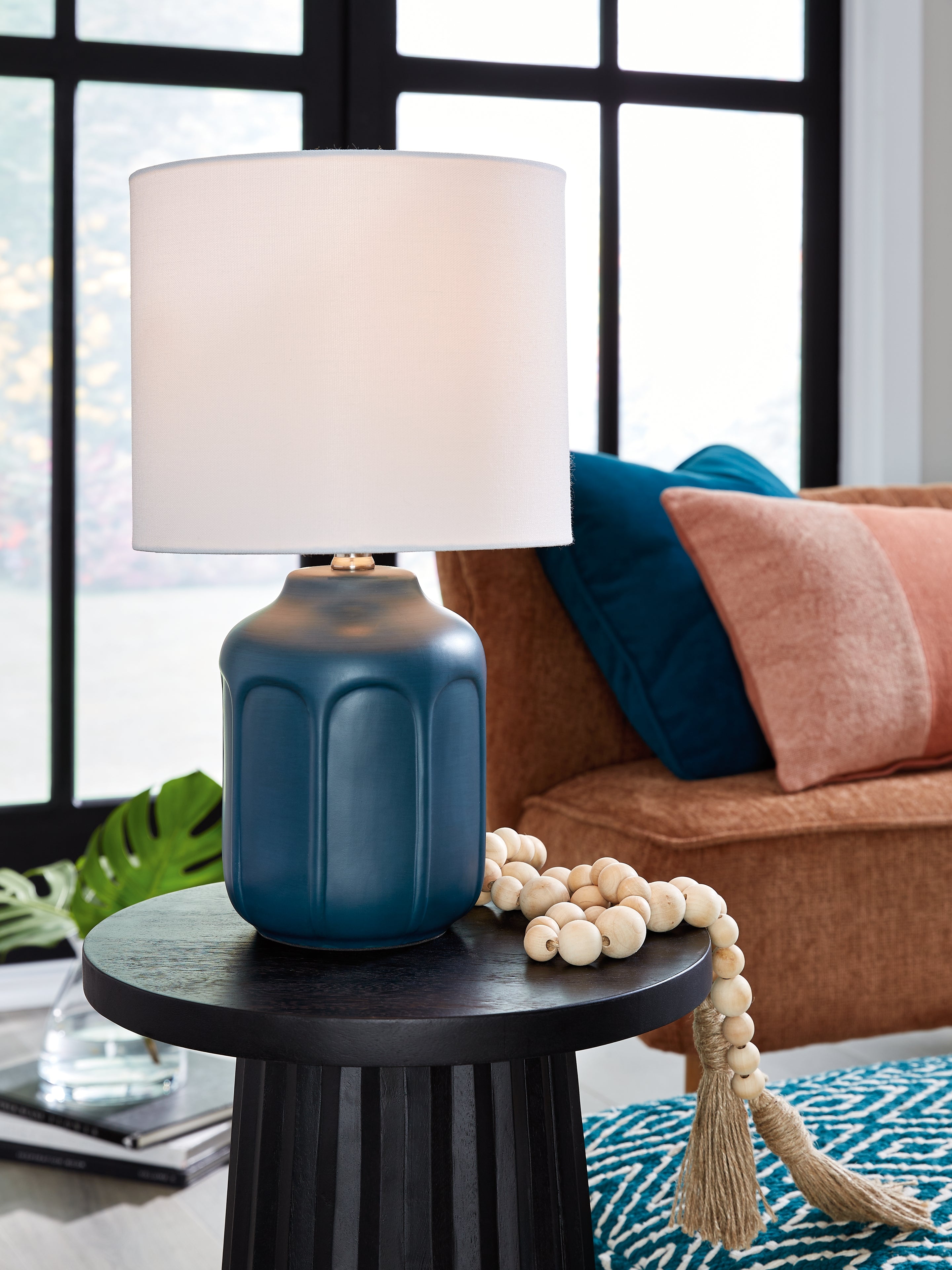Warmstead Furniture - Ashley Furniture - Gierburg Lighting - Ceramic Table Lamp (1/CN) / Teal - L180214