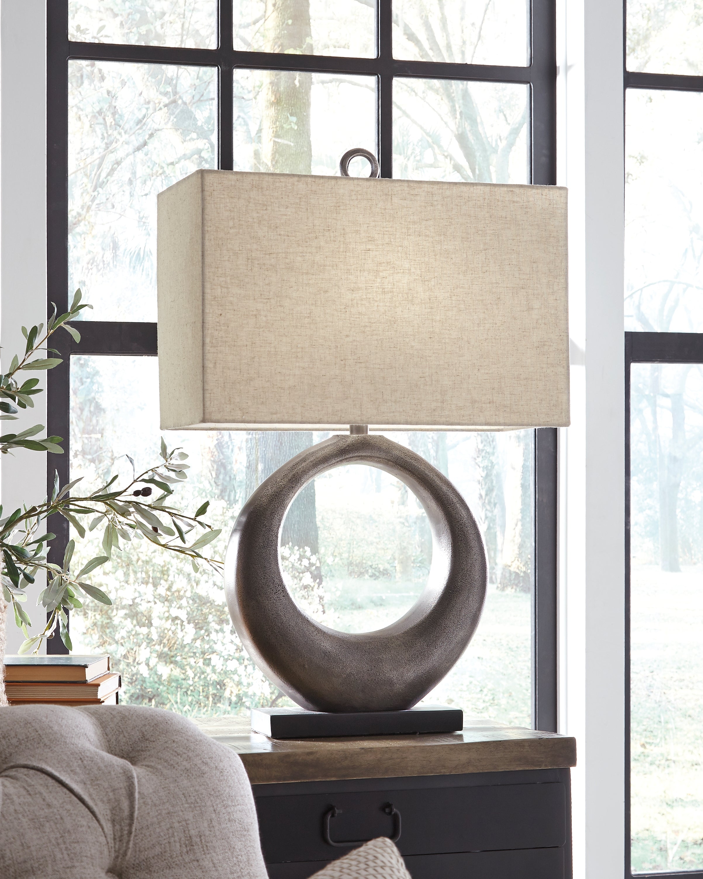 Warmstead Furniture - Ashley Furniture - Saria Lighting - Table Lamp (Set of 2) / Antique Silver Finish - L207394X2