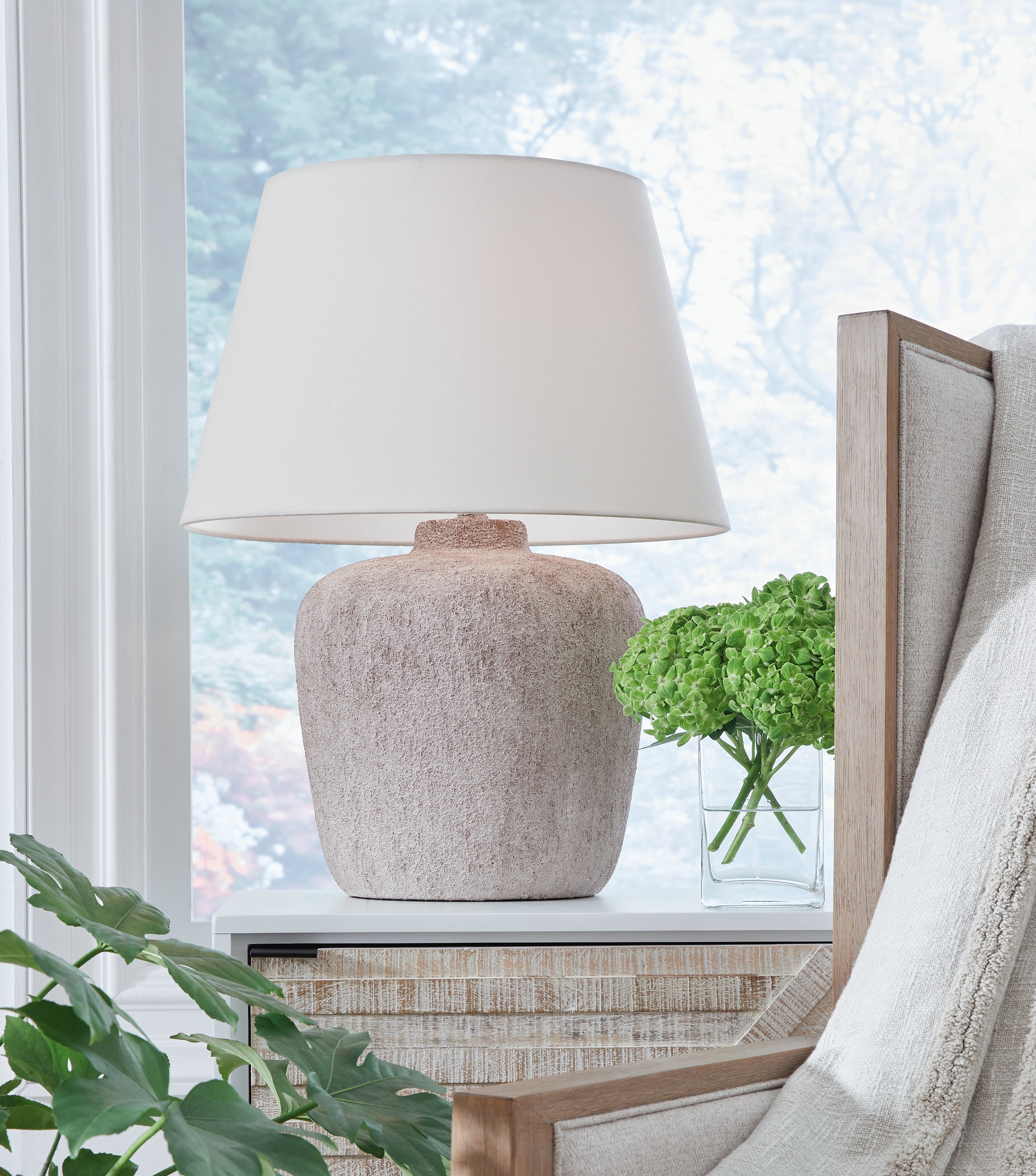 Warmstead Furniture - Ashley Furniture - Danry Lighting - Table Lamp (Set of 2) / Distressed Cream - L207454X2