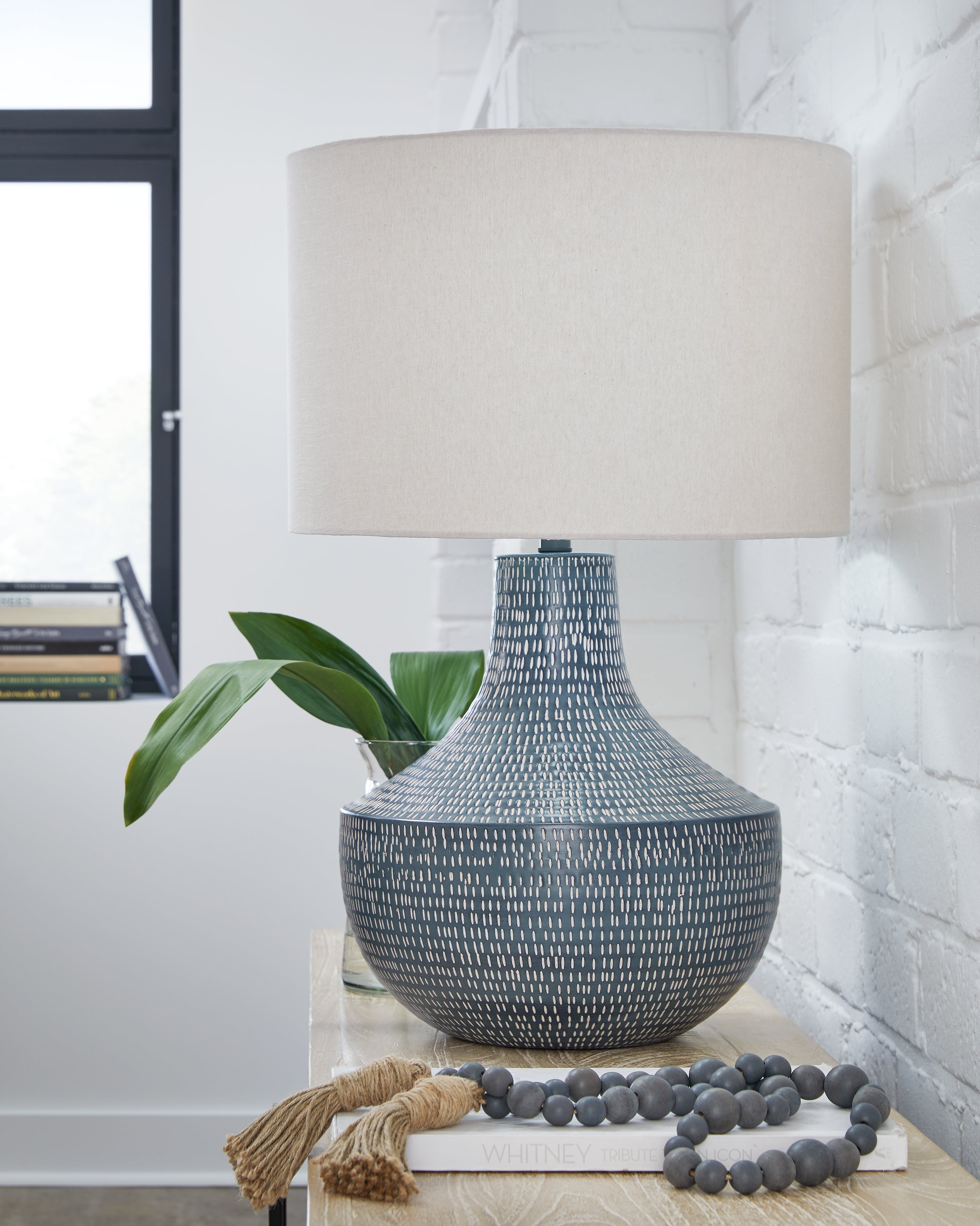 Warmstead Furniture - Ashley Furniture - Schylarmont Lighting - 2-Piece Lamp Set / Antique Gray/White - L207474X2