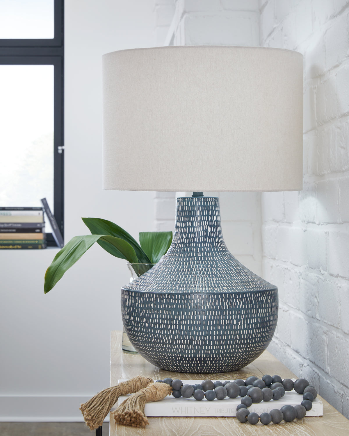 Warmstead Furniture - Ashley Furniture - Schylarmont Lighting - 2-Piece Lamp Set / Antique Gray/White - L207474X2
