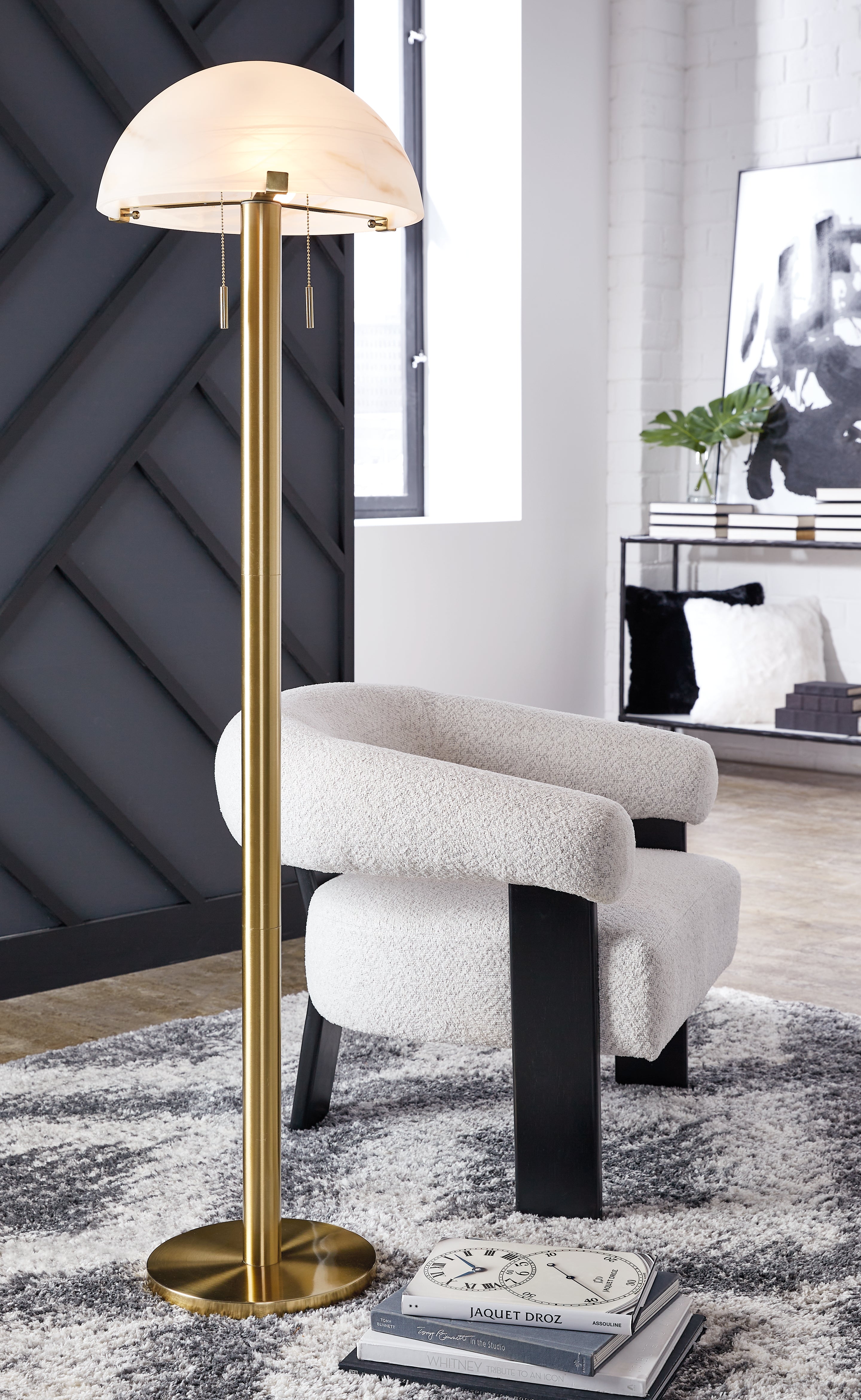 Warmstead Furniture - Ashley Furniture - Tobbinsen Lighting - Metal Floor Lamp (1/CN) / Brass Finish - L208421