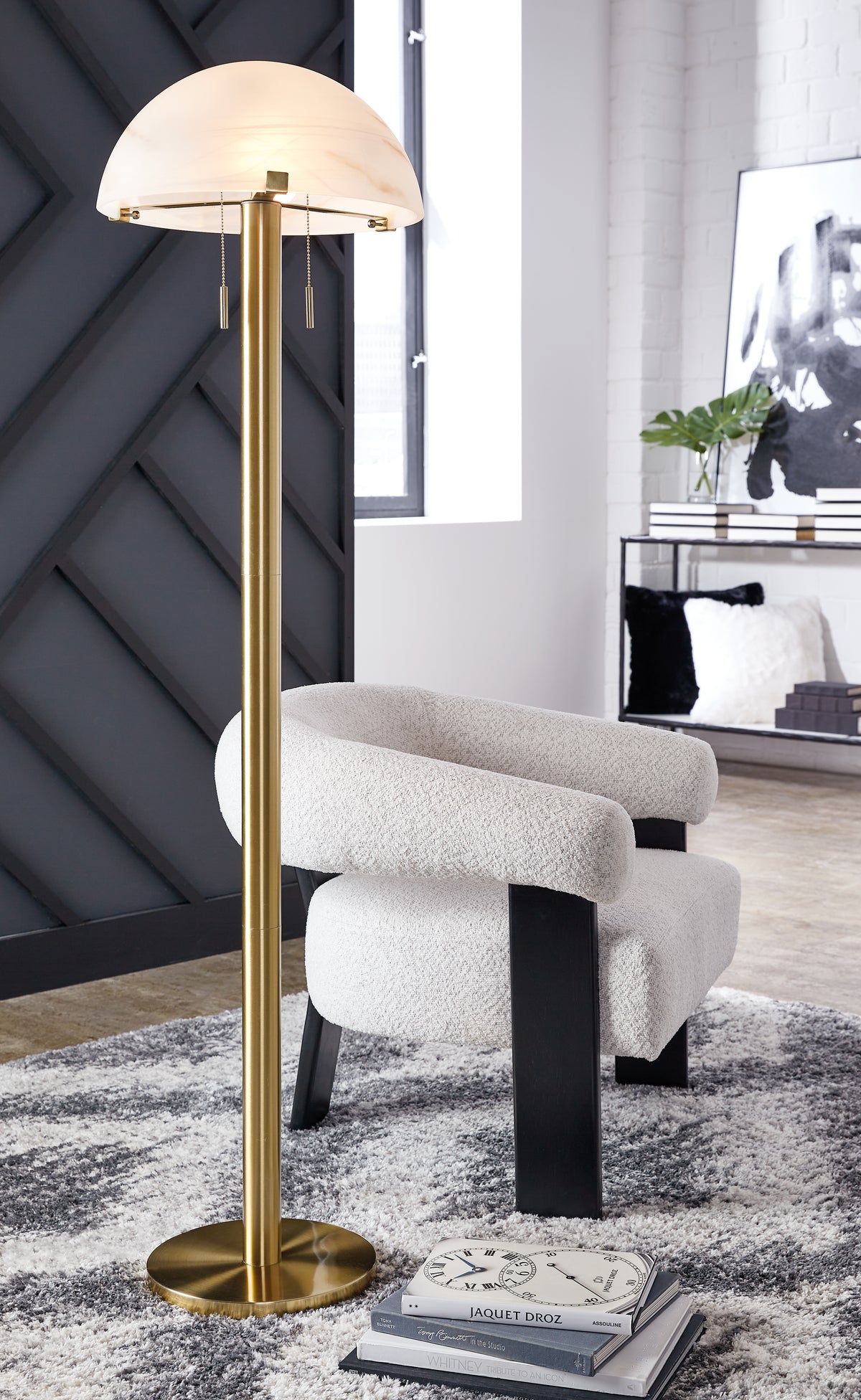Warmstead Furniture - Ashley Furniture - Tobbinsen Lighting - Metal Floor Lamp (1/CN) / Brass Finish - L208421