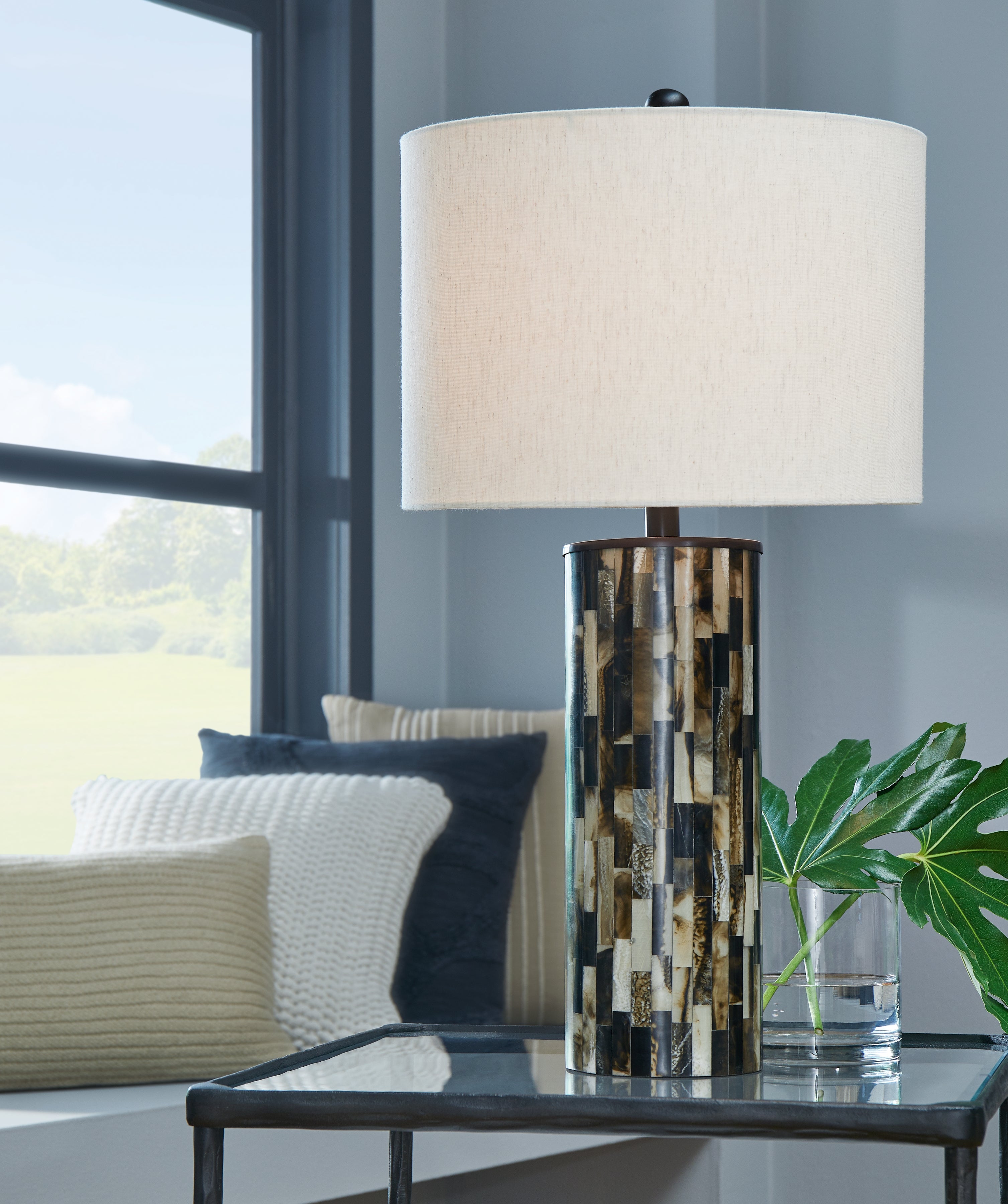 Warmstead Furniture - Ashley Furniture - Ellford Lighting - Table Lamp (Set of 2) / Black/Brown/Cream - L235684X2