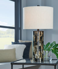 Warmstead Furniture - Ashley Furniture - Ellford Lighting - Table Lamp (Set of 2) / Black/Brown/Cream - L235684X2