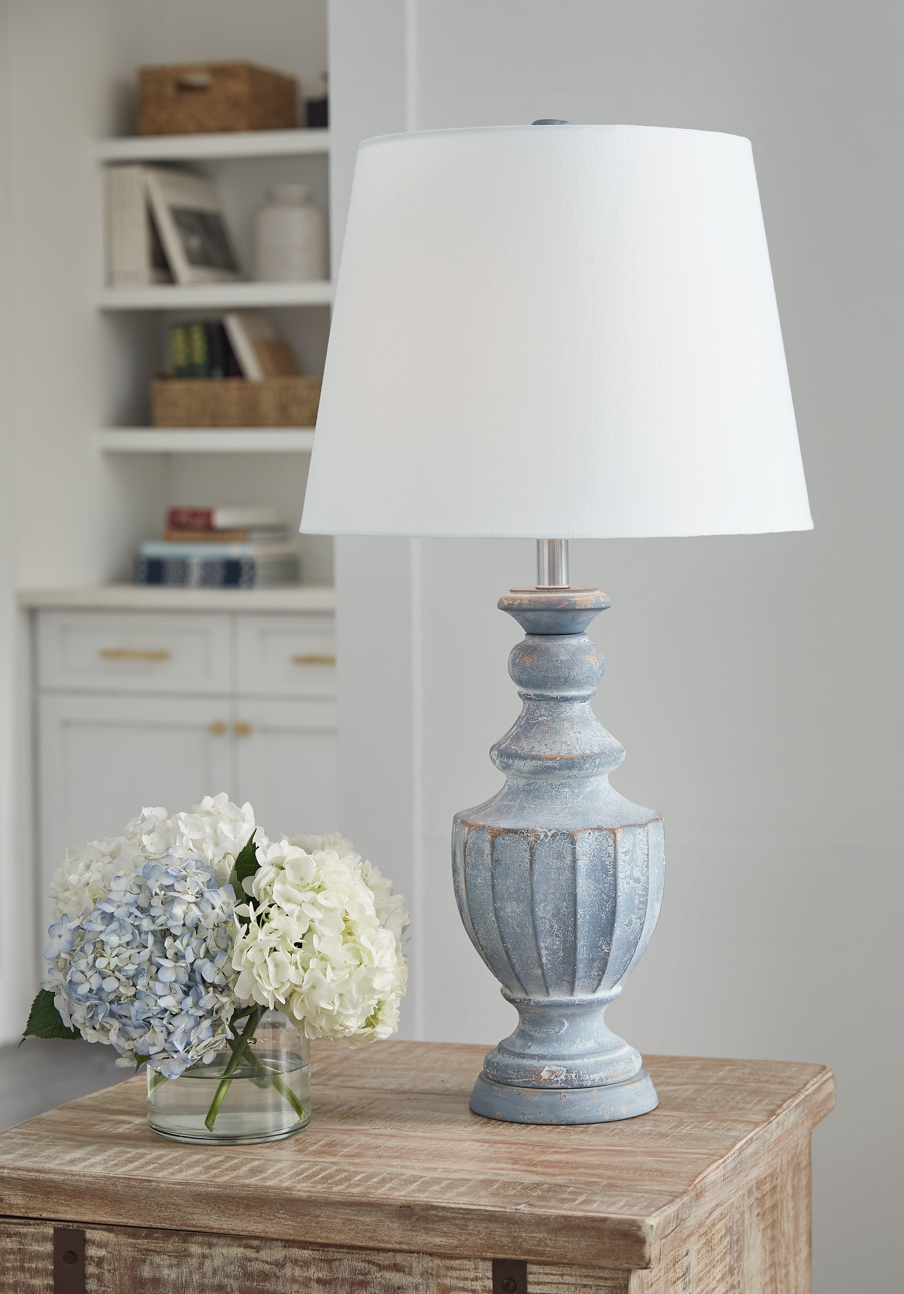 Warmstead Furniture - Ashley Furniture - Cylerick Lighting - Table Lamp (Set of 2) / Antique Blue - L235714X2