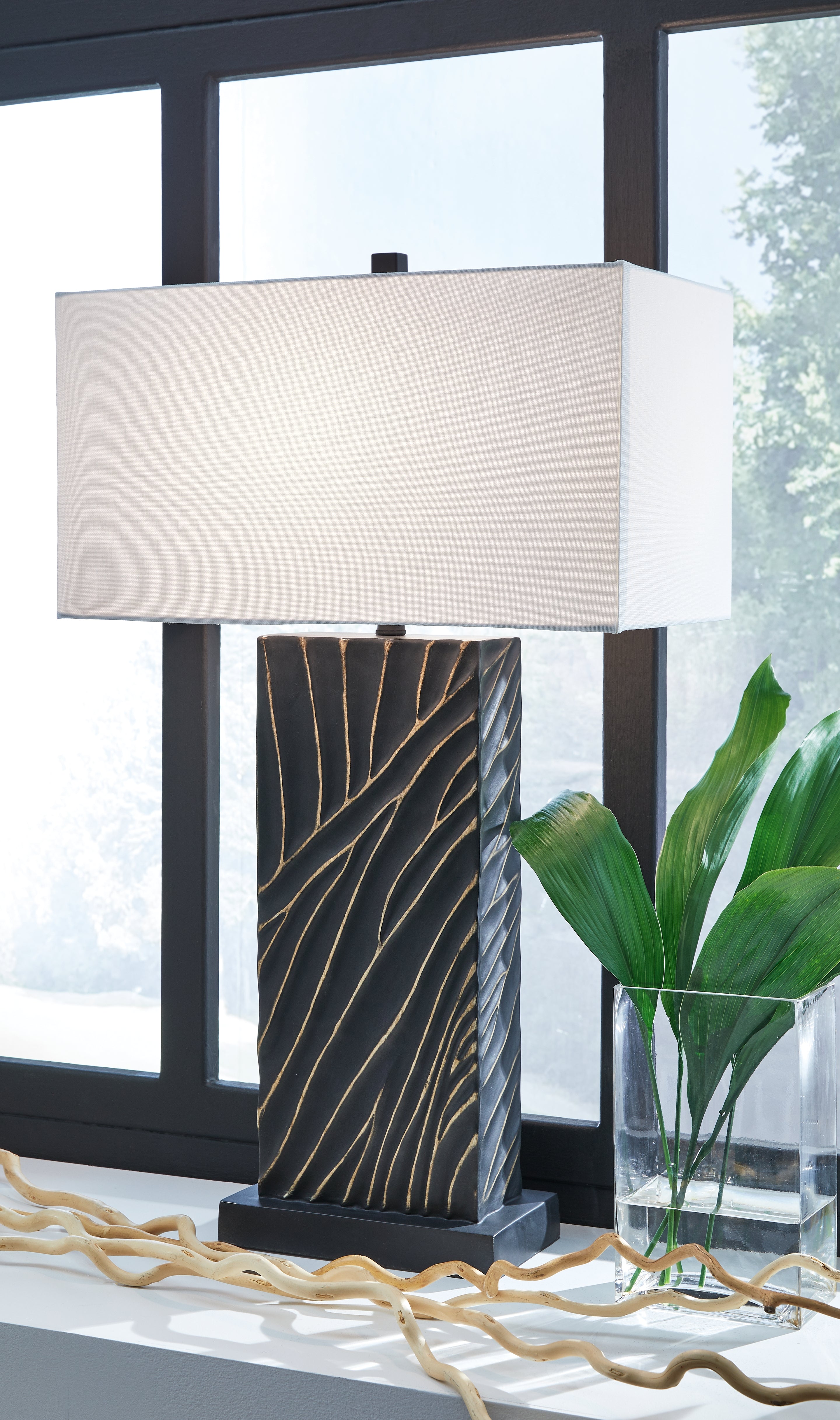 Warmstead Furniture - Ashley Furniture - Bartlen Lighting - 2-Piece Lamp Set / Black/Gold Finish - L235774X2