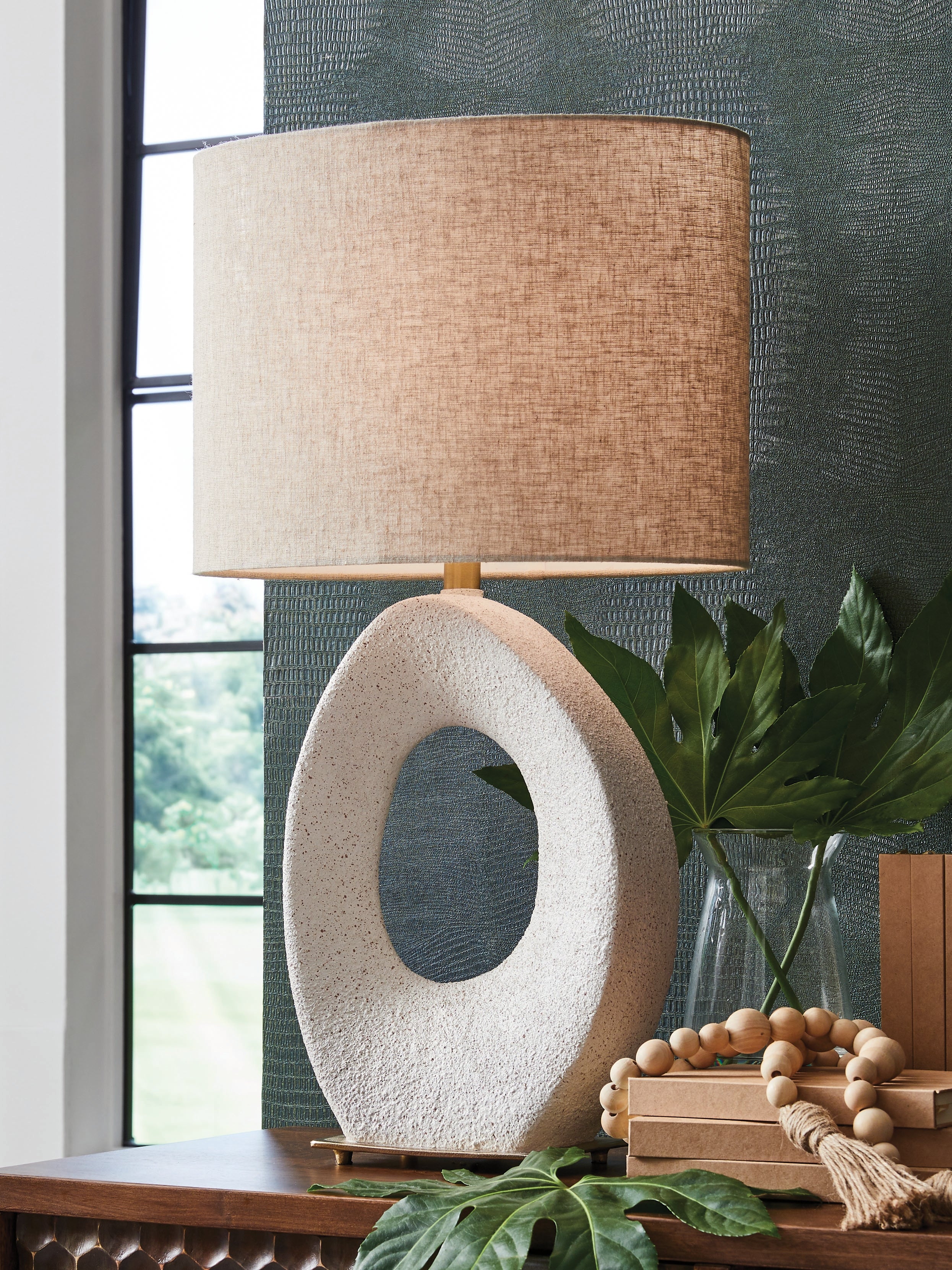 Warmstead Furniture - Ashley Furniture - Trentlen Lighting - Paper Table Lamp (1/CN) / Cream/Gold Finish - L235984