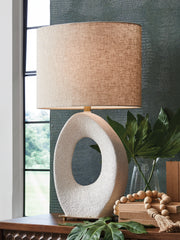 Warmstead Furniture - Ashley Furniture - Trentlen Lighting - Paper Table Lamp (1/CN) / Cream/Gold Finish - L235984