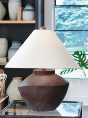 Warmstead Furniture - Ashley Furniture - Honsworth Lighting - Poly Table Lamp (1/CN) / Antique Brown - L235994