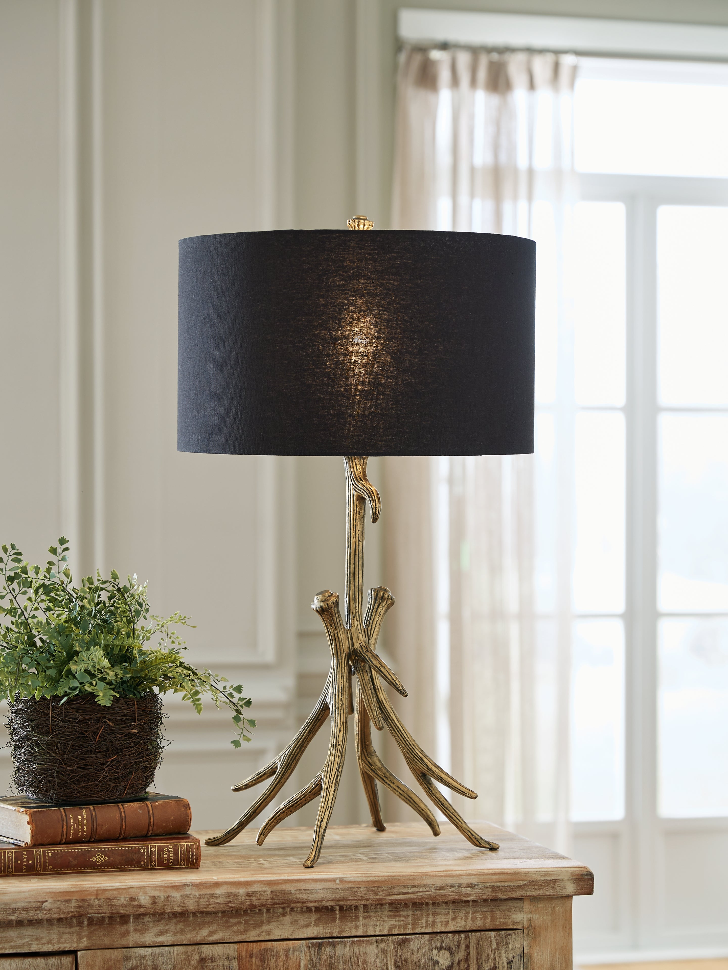 Warmstead Furniture - Ashley Furniture - Josney Lighting - 2-Piece Lamp Set / Antique Gold Finish - L317034X2