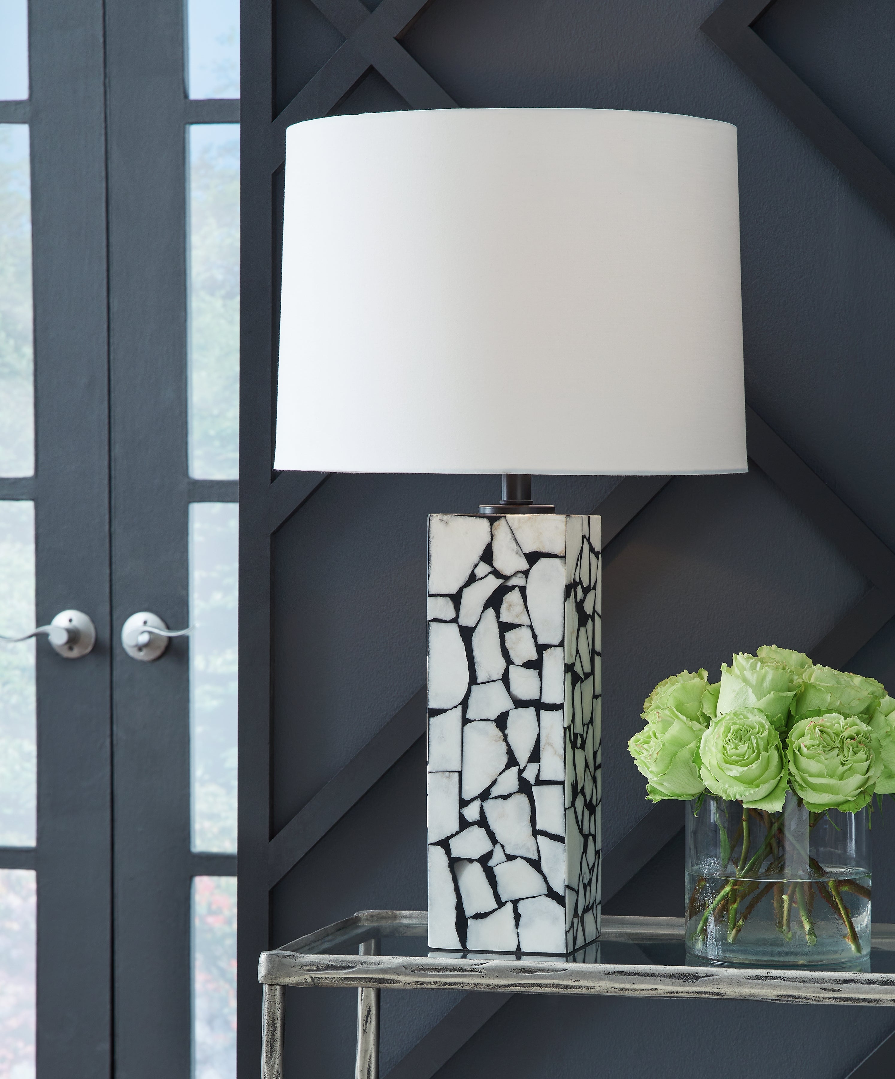 Warmstead Furniture - Ashley Furniture - Macaria Lighting - Table Lamp (Set of 2) / White/Black - L429044X2
