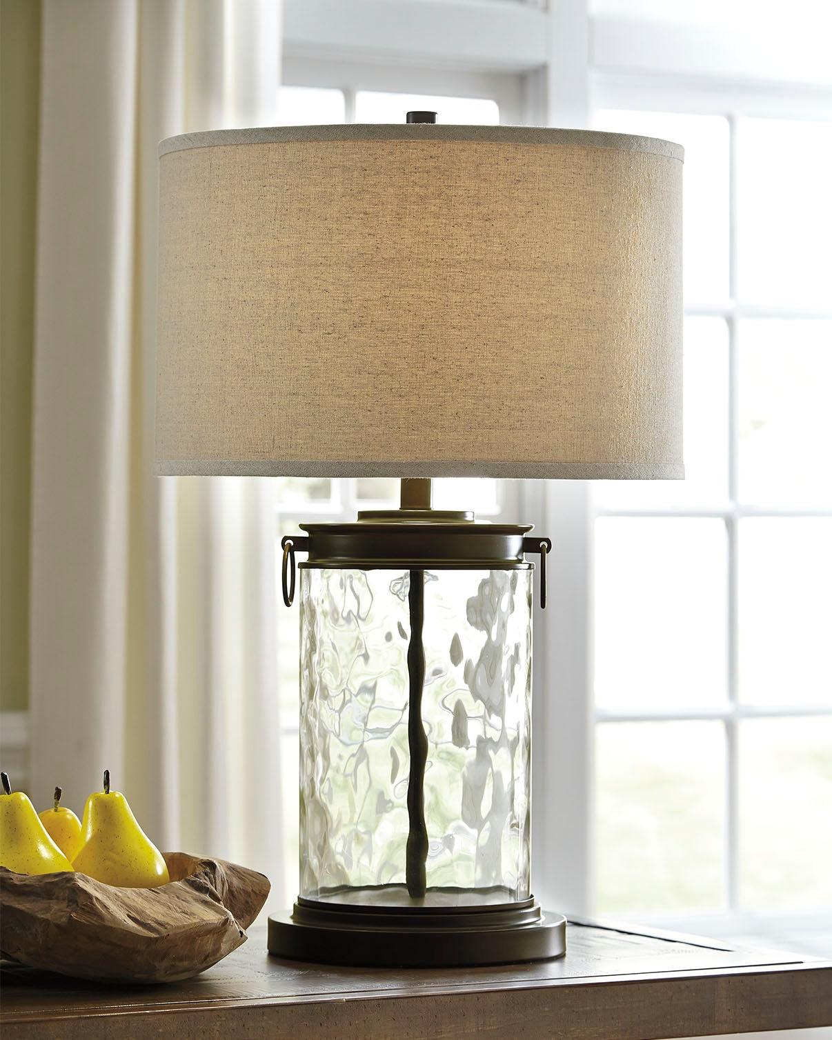 Warmstead Furniture - Ashley Furniture - Tailynn Lighting - Table Lamp (Set of 2) / Clear/Bronze Finish - L430324X2