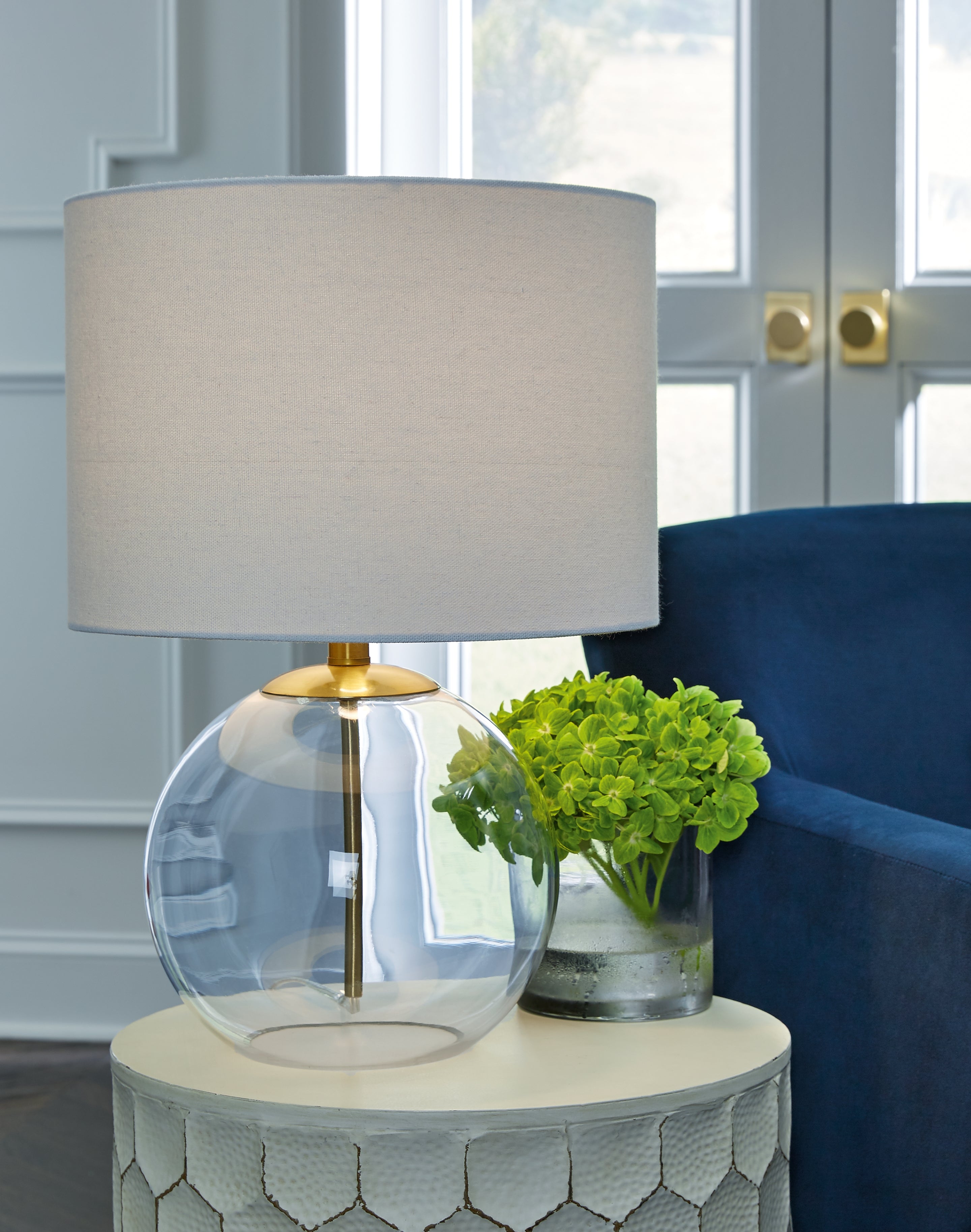 Warmstead Furniture - Ashley Furniture - Samder Lighting - Table Lamp (Set of 2) / Clear/Brass Finish - L430744X2