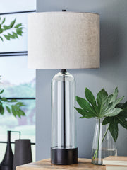 Warmstead Furniture - Ashley Furniture - Kerrbrook Lighting - Glass Table Lamp (1/CN) / Clear/Black - L430944