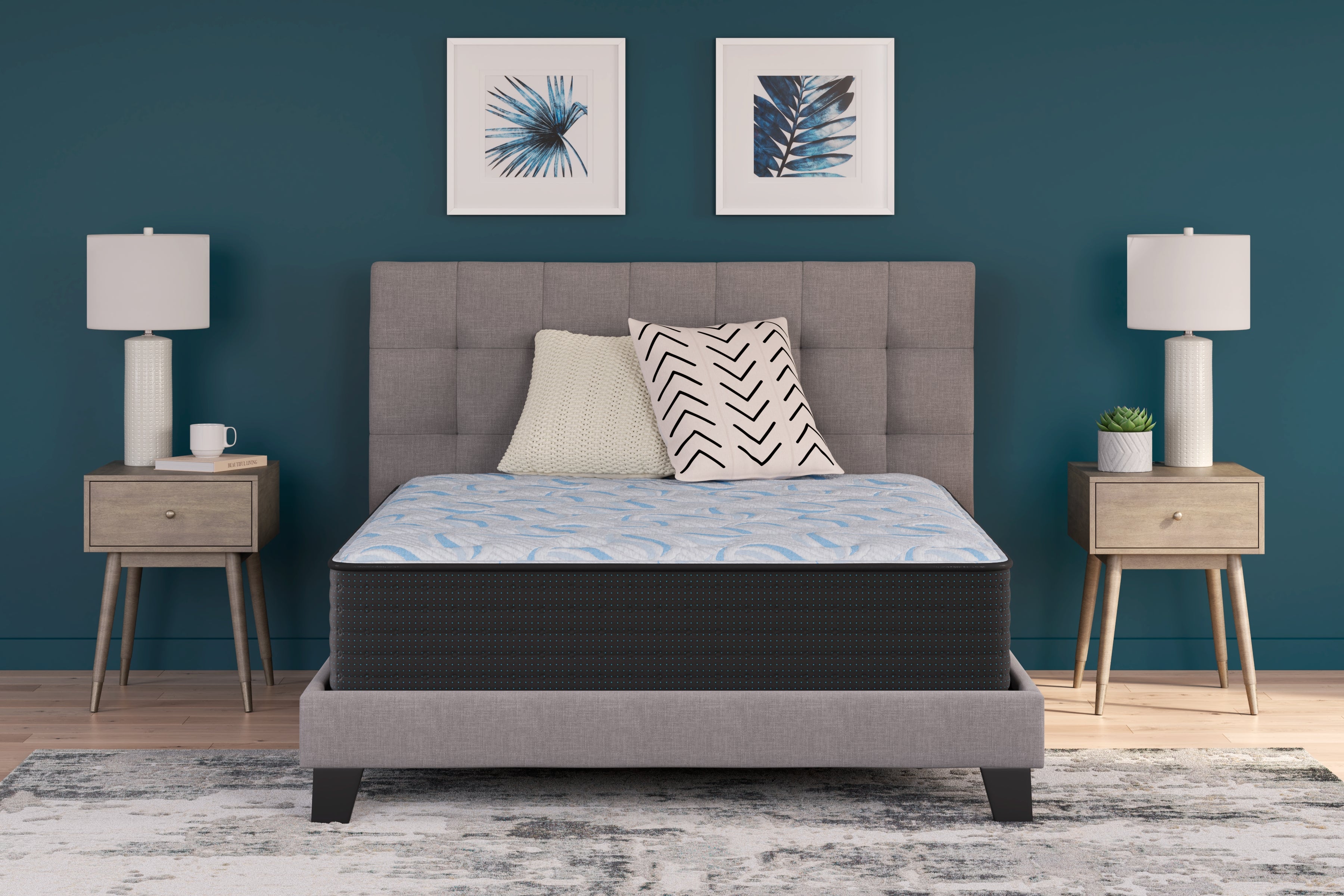 Warmstead Furniture - Ashley Furniture - Elite Springs Firm Mattresses - Full / Gray/Blue - M40521