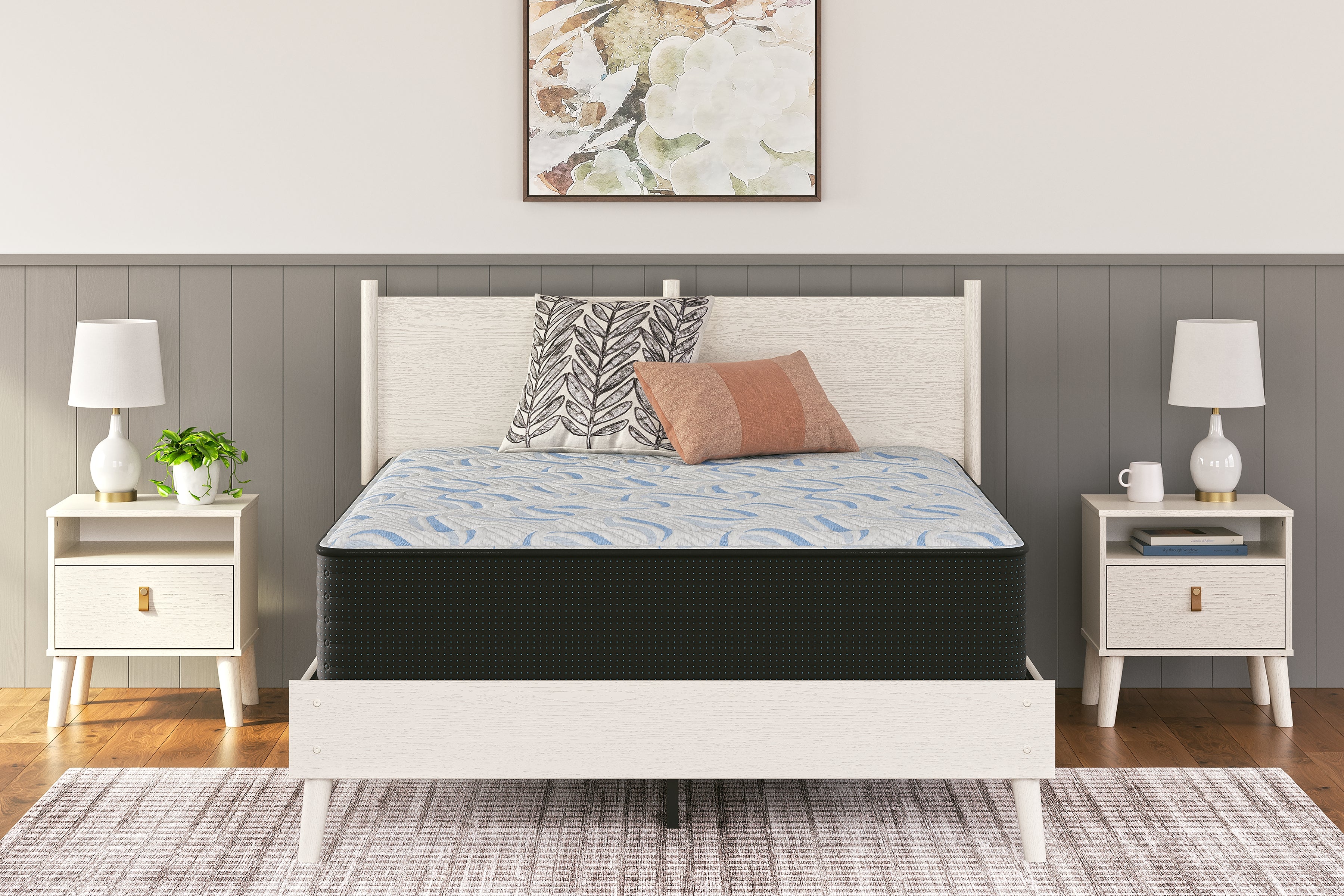 Warmstead Furniture - Ashley Furniture - Elite Springs Plush Mattresses - California King / Gray/Blue - M40651