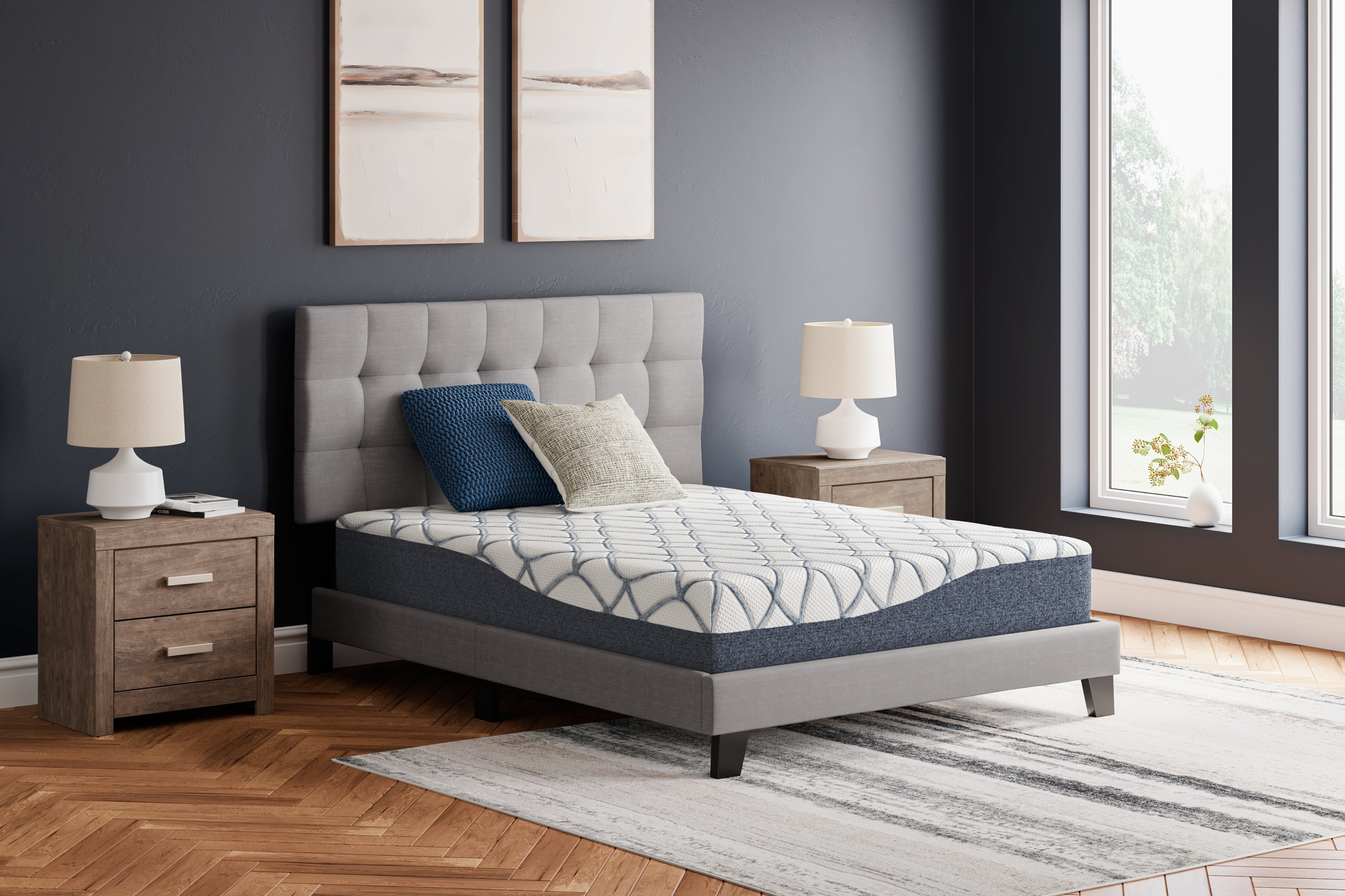 Warmstead Furniture - Ashley Furniture - 10 Inch Chime Elite 2.0 Mattresses - Queen / White/Blue - M42531
