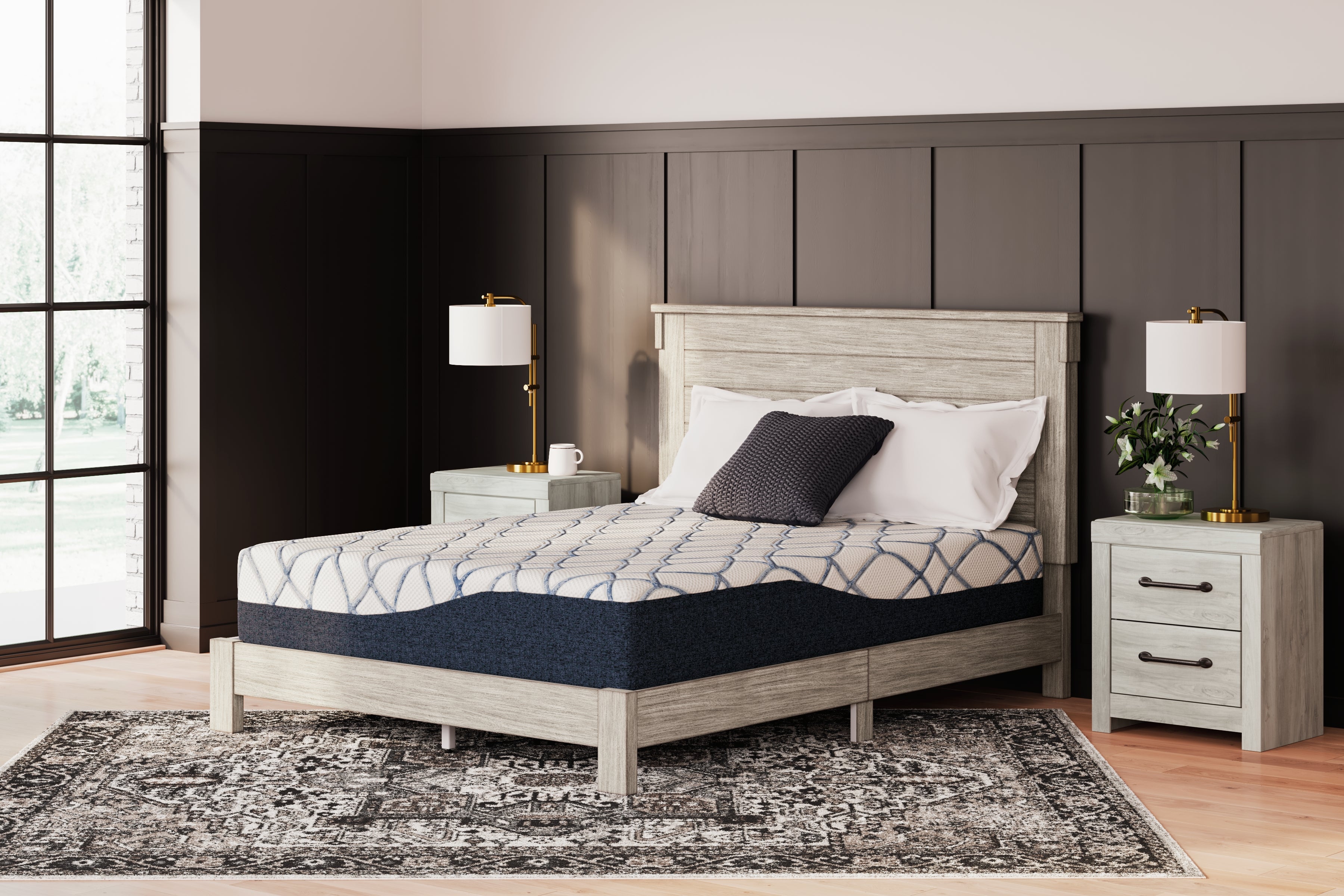Warmstead Furniture - Ashley Furniture - 12 Inch Chime Elite 2.0 Mattresses - King / White/Blue - M42641