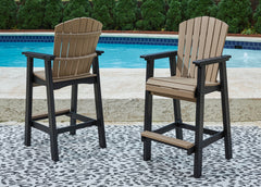 Warmstead Furniture - Ashley Furniture - Fairen Trail Outdoor - Square Counter TBL w/UMB OPT / Black/Driftwood - P211-632