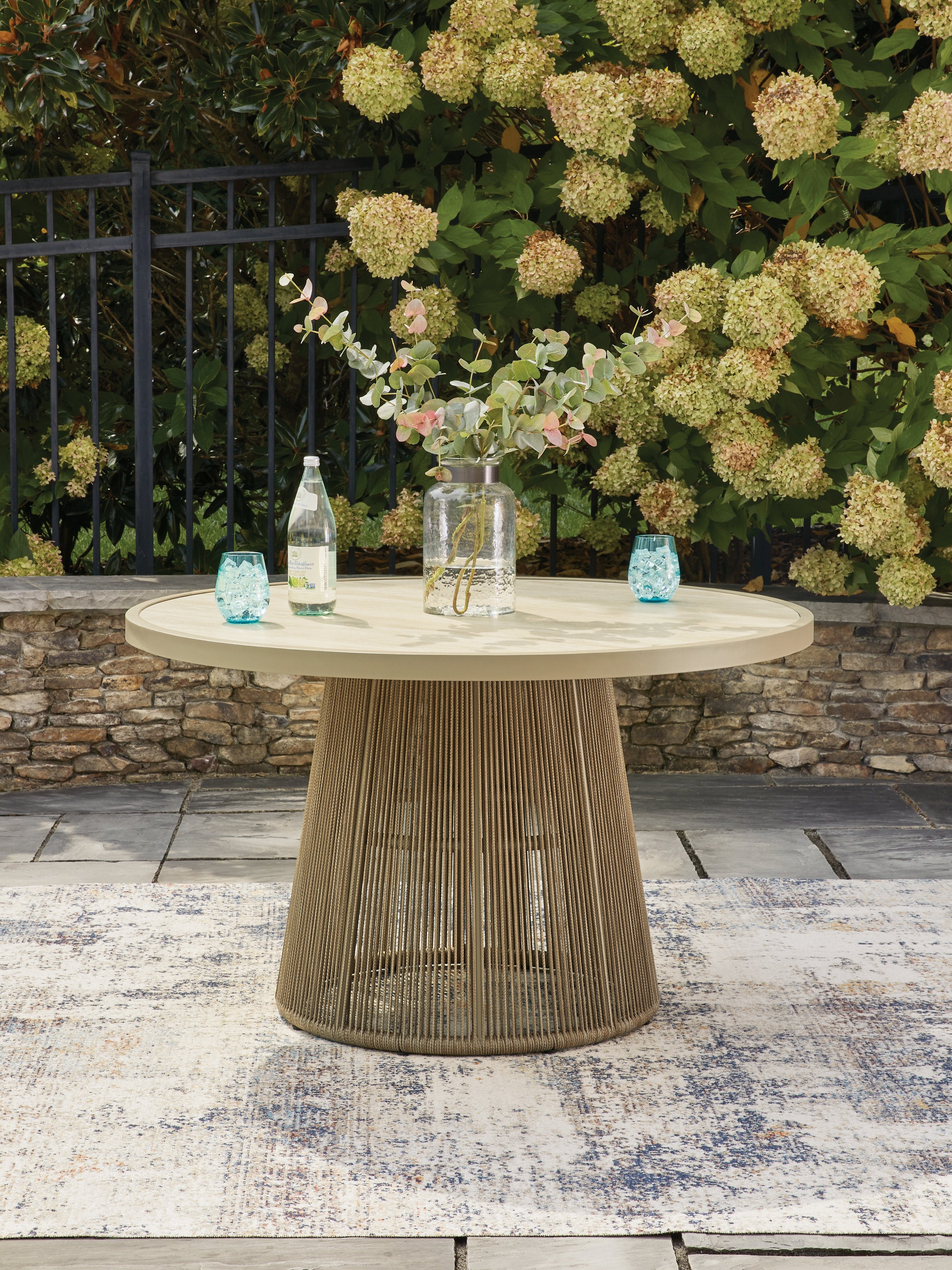 Warmstead Furniture - Ashley Furniture - Orchard Beach Outdoor - Outdoor Dining Table / Beige - PCP373P2