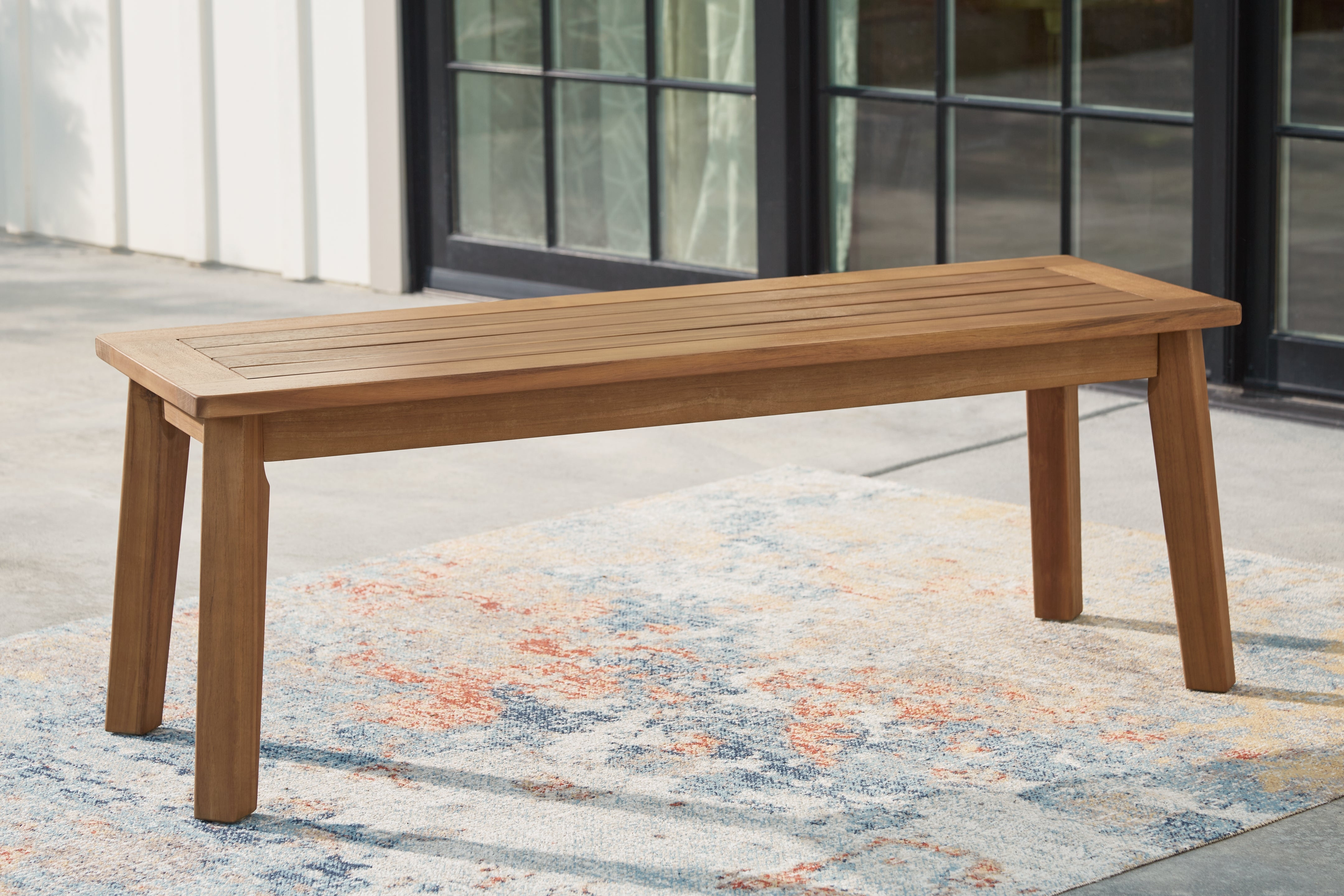 Warmstead Furniture - Ashley Furniture - Janiyah Outdoor - Bench / Light Brown - P407-600