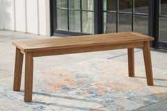 Warmstead Furniture - Ashley Furniture - Janiyah Outdoor - Bench / Light Brown - P407-600