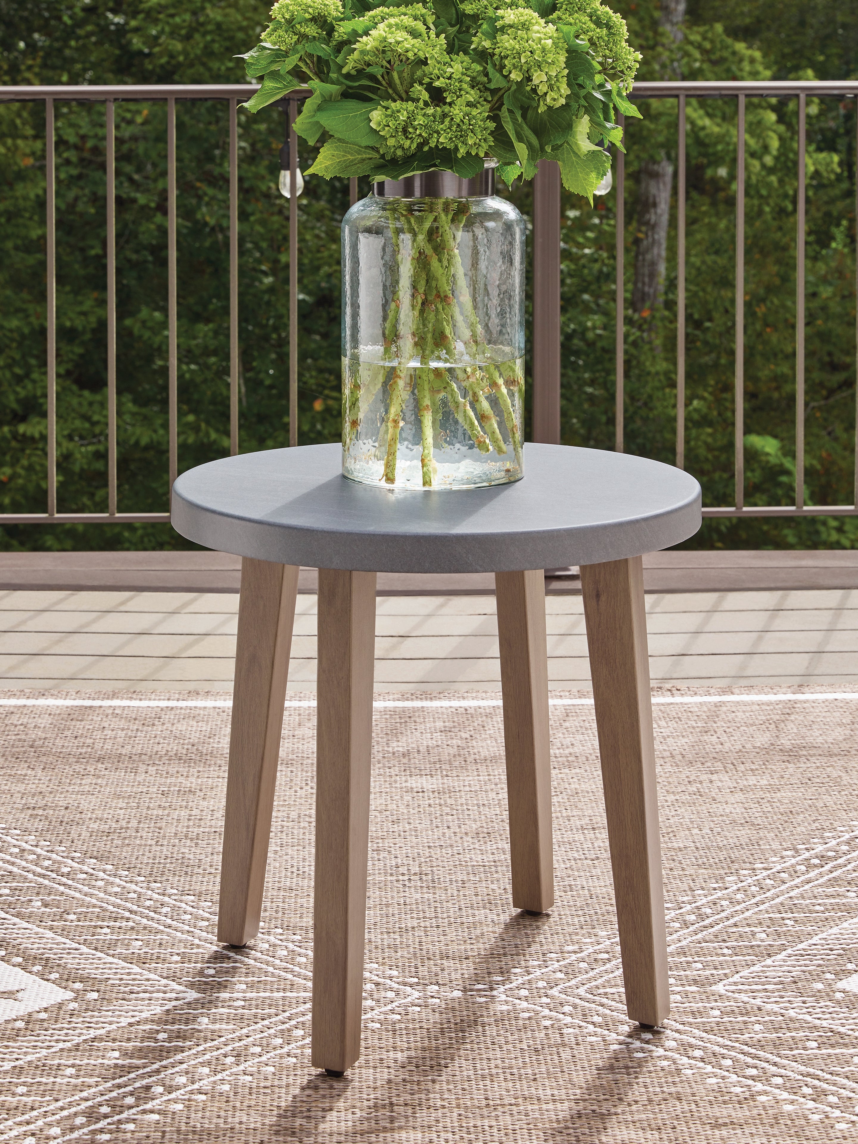 Warmstead Furniture - Ashley Furniture - Harmony Headlands Outdoor - Round End Table / Natural/Gray - PCP428-706