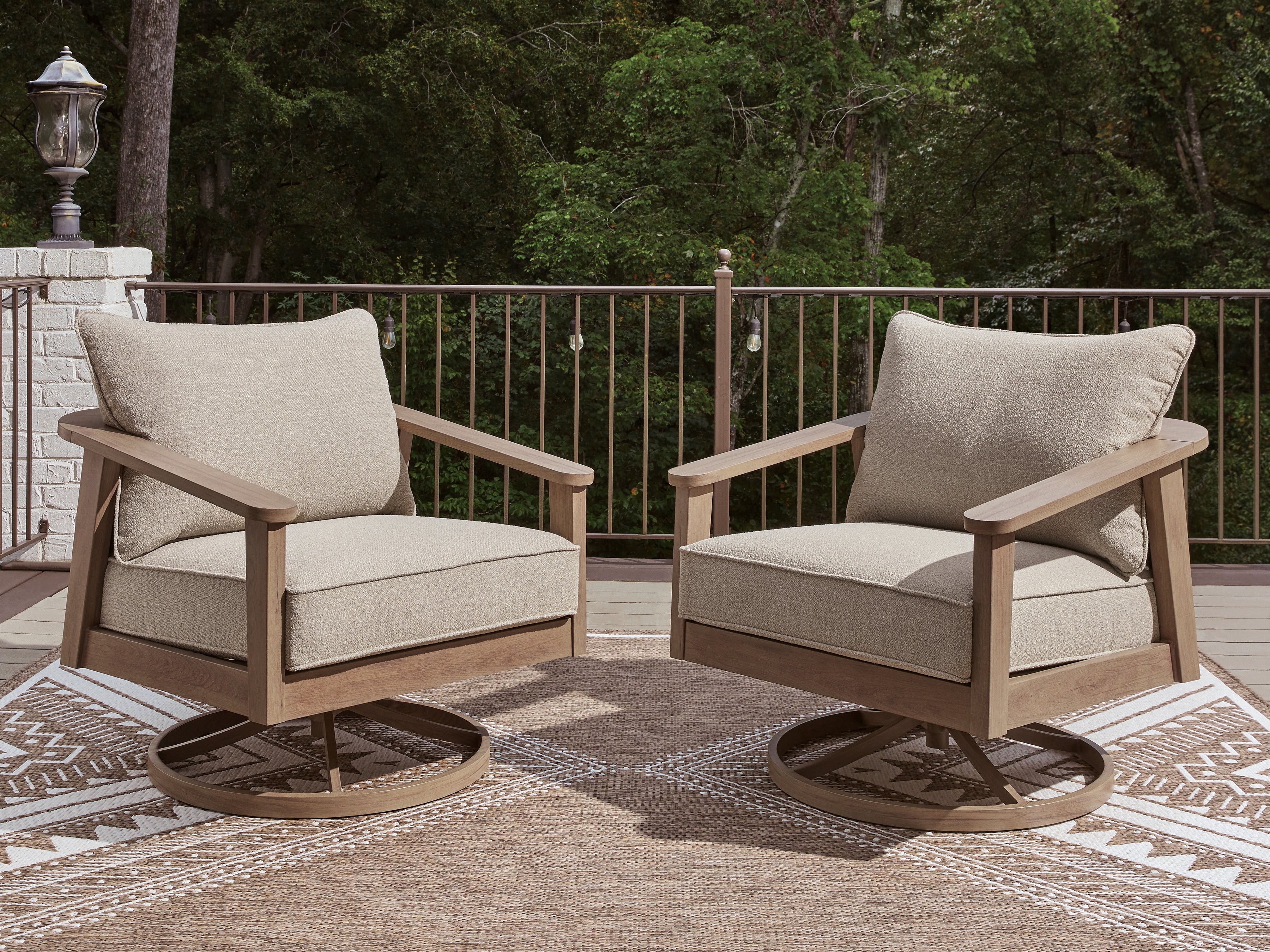 Warmstead Furniture - Ashley Furniture - Harmony Headlands Outdoor - Swivel Lounge w/ Cushion - PCP428-821