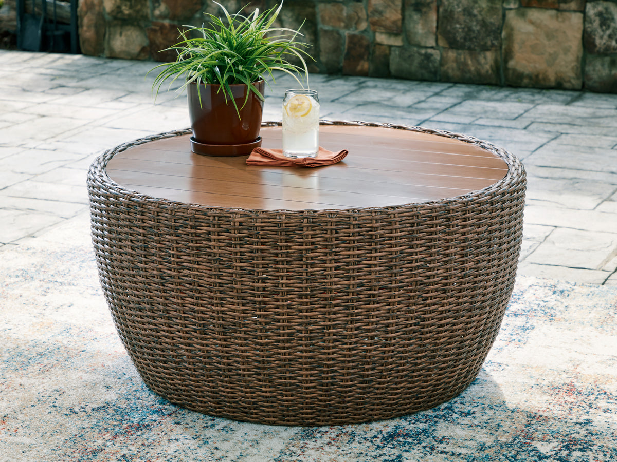 Warmstead Furniture - Ashley Furniture - Double Point Outdoor - Round Cocktail Table - PCP503-708