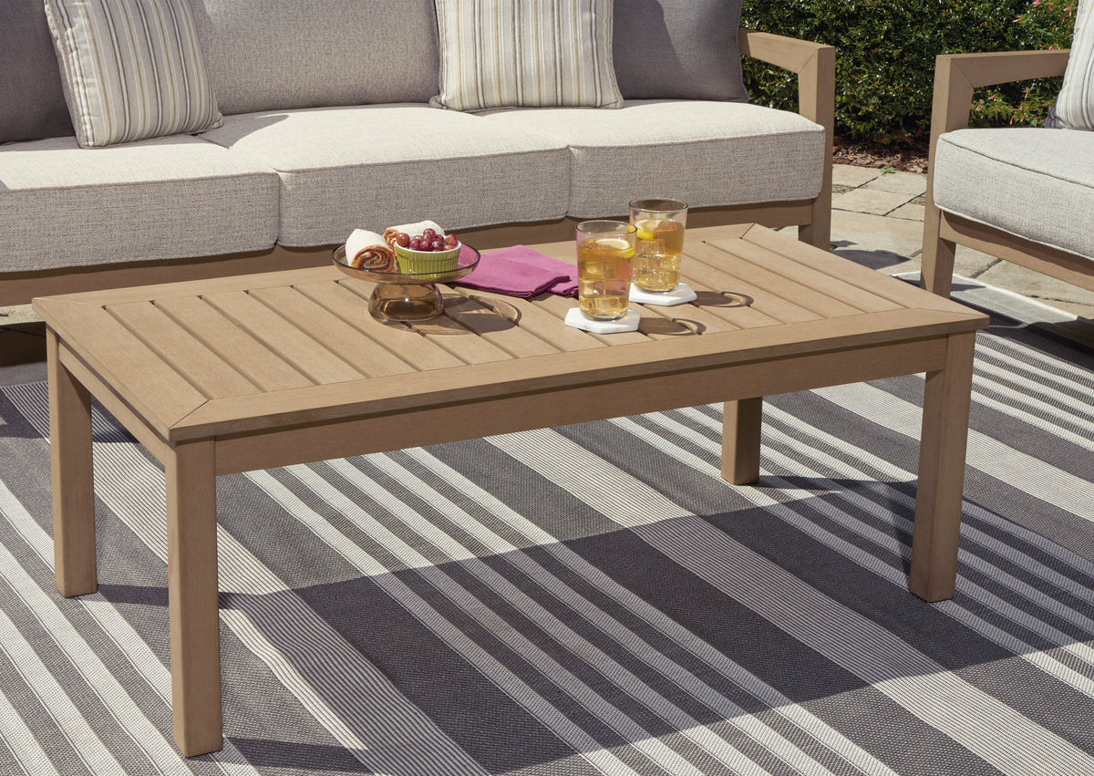 Warmstead Furniture - Ashley Furniture - Hallow Creek Outdoor - Sofa with Cushion / Driftwood - P560-838