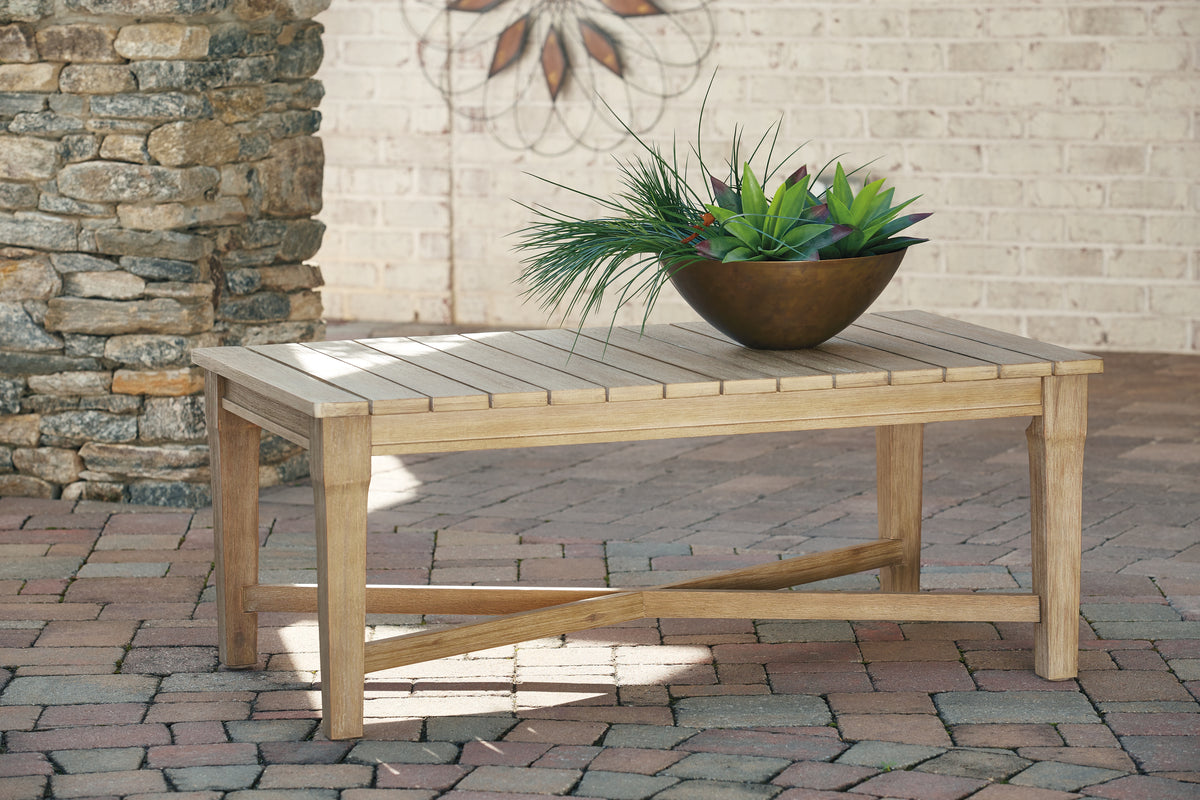 Warmstead Furniture - Ashley Furniture - Carter Hall Outdoor - Sofa with Cushion / Beige - P601-838