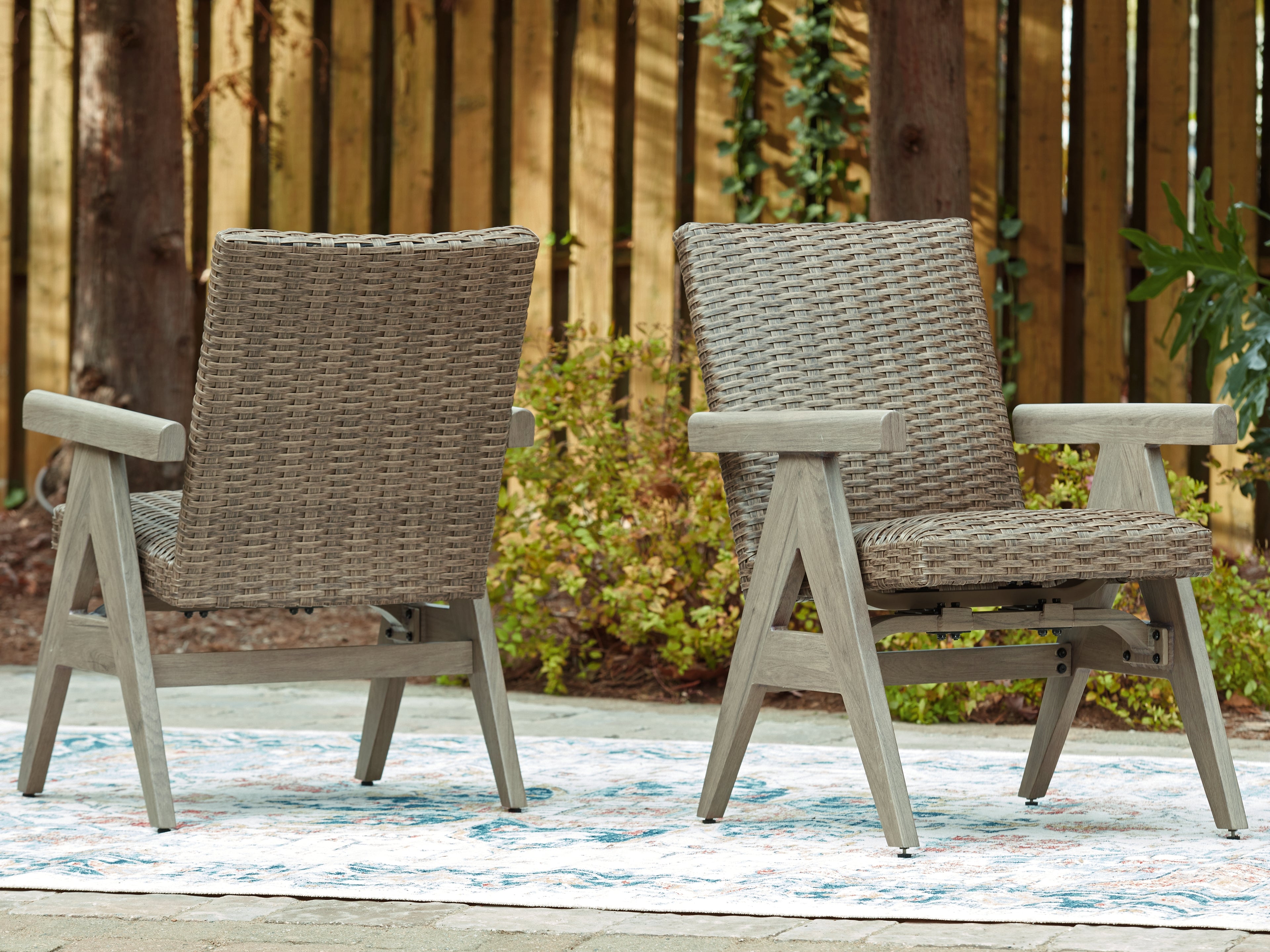 Warmstead Furniture - Ashley Furniture - Cliff Trails Outdoor - Rocking Arm Chair (Set of 2) / Beige - PCP690-602A