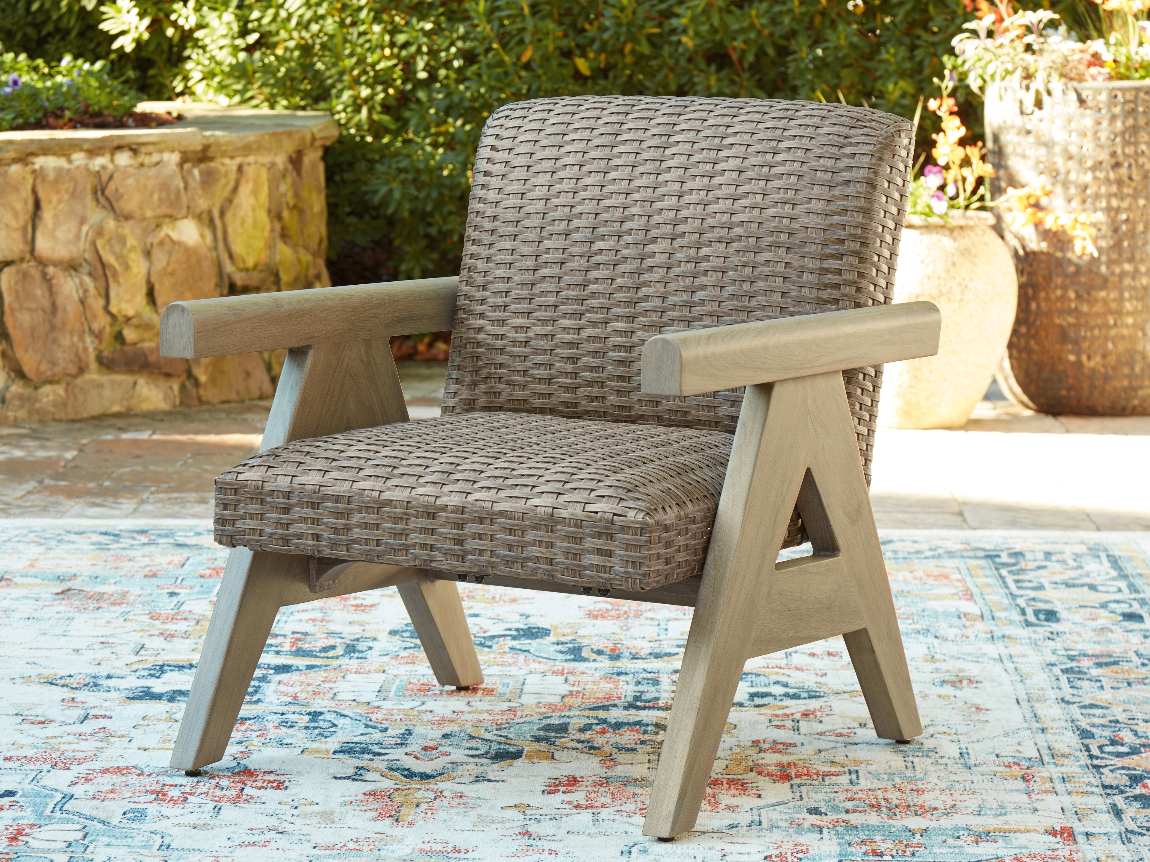 Warmstead Furniture - Ashley Furniture - Cliff Trails Outdoor - Rocking Lounge Chair / Beige - PCP690-821