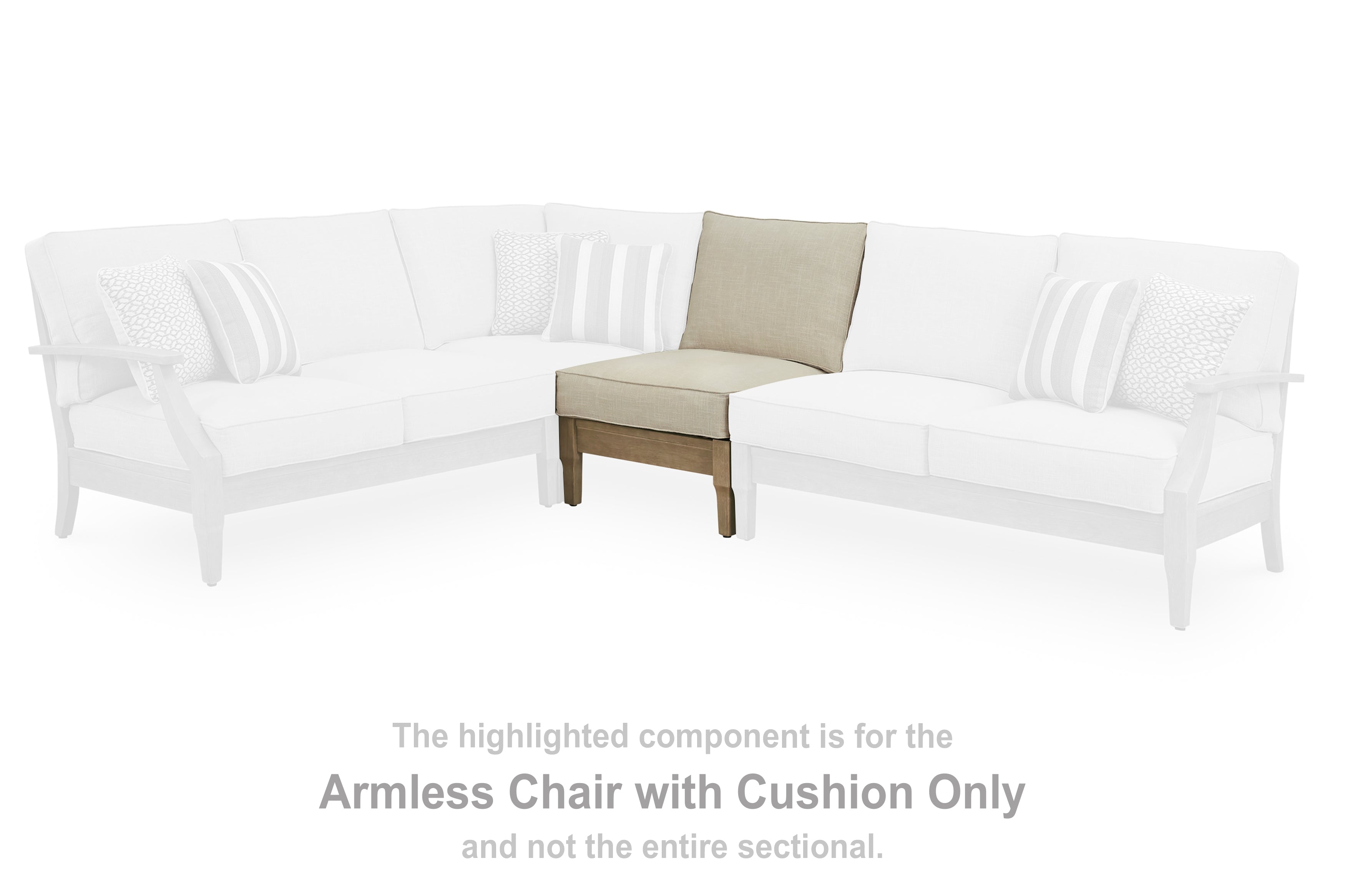 Warmstead Furniture - Ashley Furniture - Clare View Outdoor - Armless Chair w/Cushion / Beige - P801-846