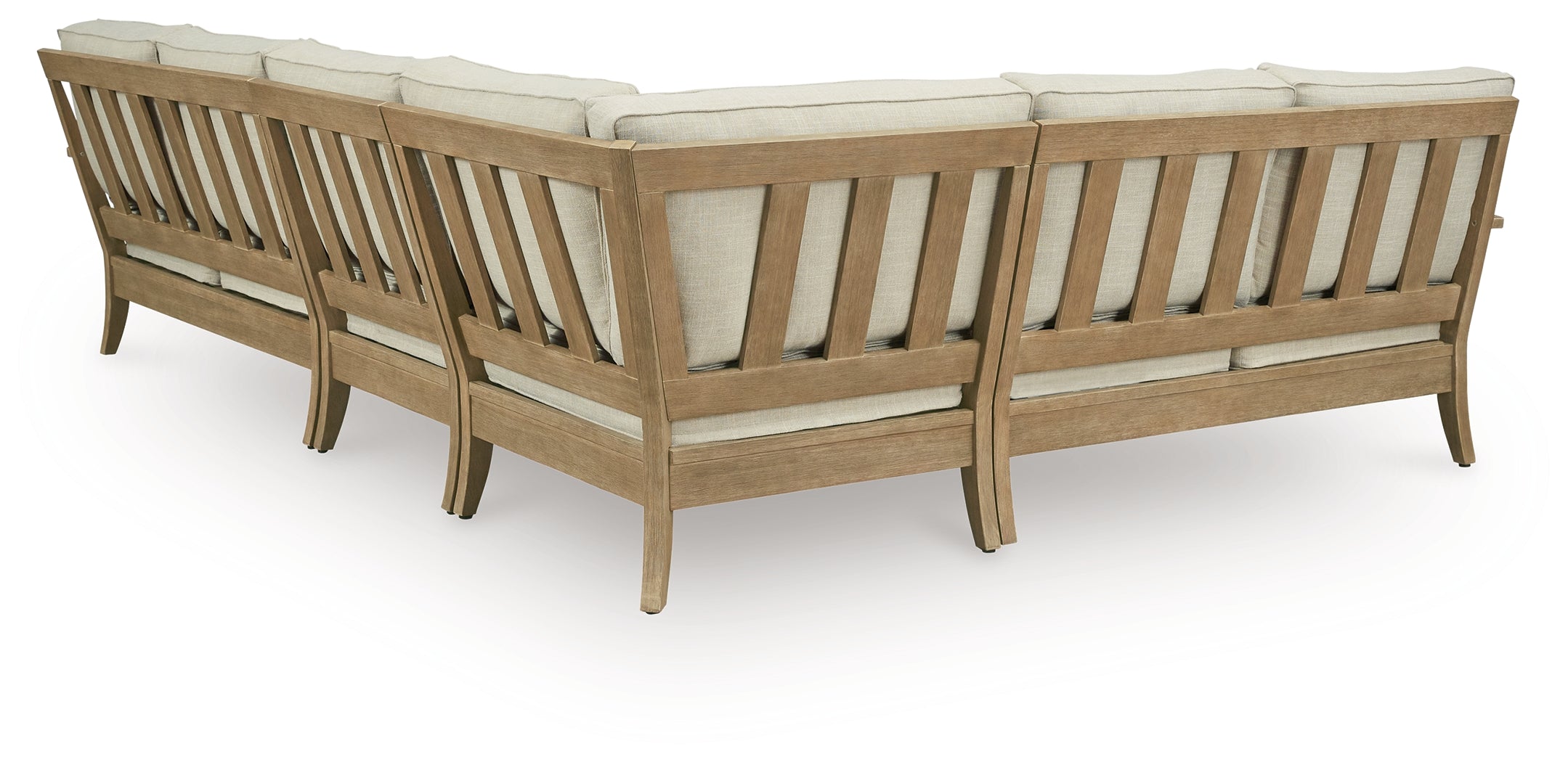 Warmstead Furniture - Ashley Furniture - Clare View Outdoor - 4-Piece Outdoor Sectional / Beige - P801P11