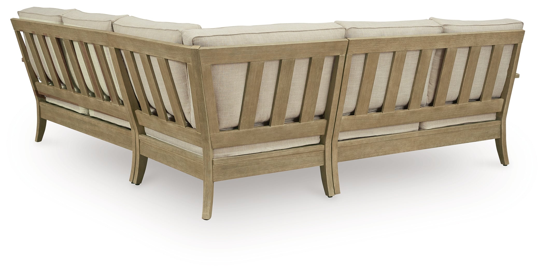 Warmstead Furniture - Ashley Furniture - Clare View Outdoor - 3-Piece Outdoor Sectional / Beige - P801P10