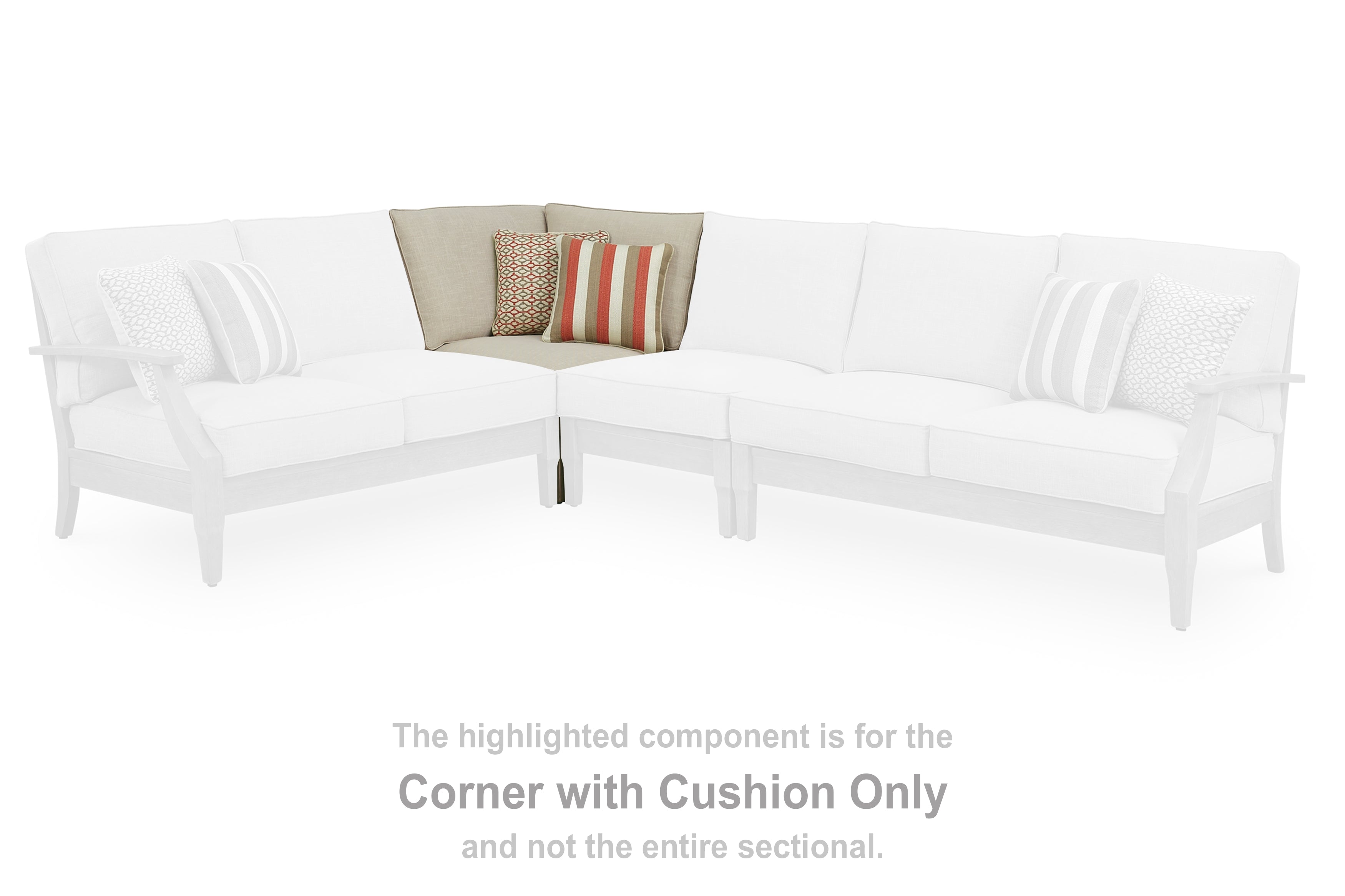 Warmstead Furniture - Ashley Furniture - Clare View Outdoor - Corner with Cushion / Beige - P801-877