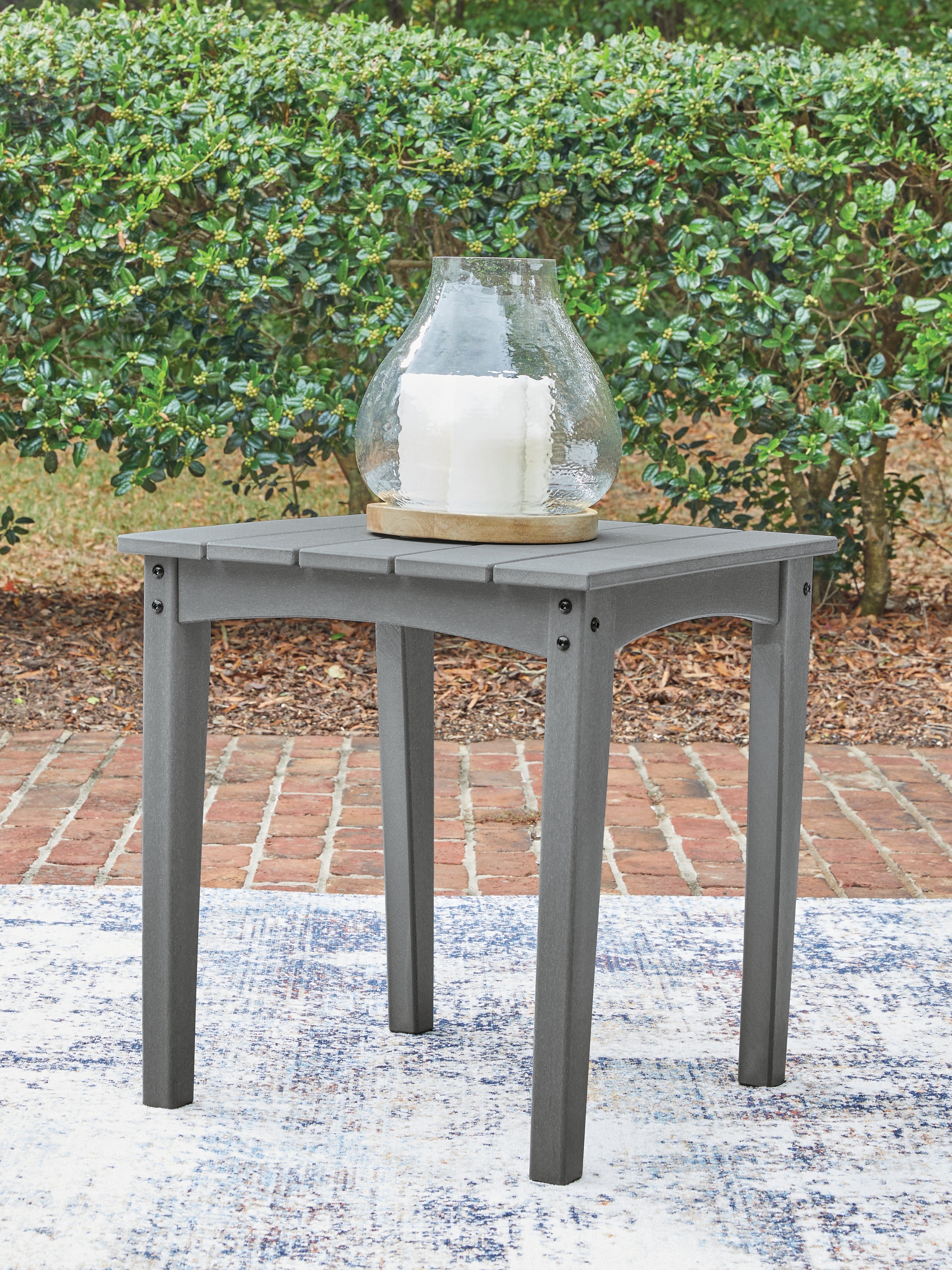 Warmstead Furniture - Ashley Furniture - Cove Beach Outdoor - Square End Table / Gray - PCP803-702