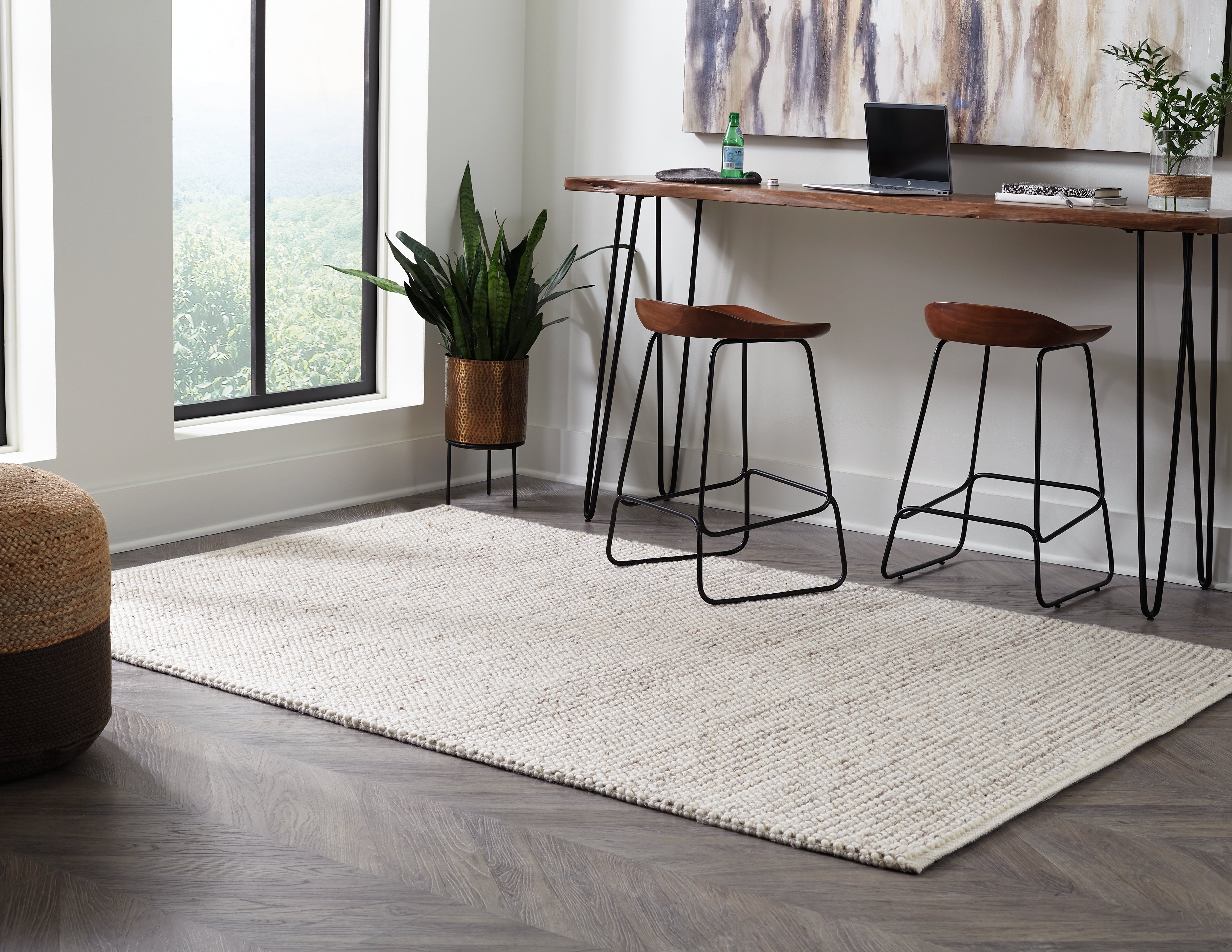Warmstead Furniture - Ashley Furniture - Jossick Rug - 7'8" x 10' Rug / Cream/Taupe - R405101