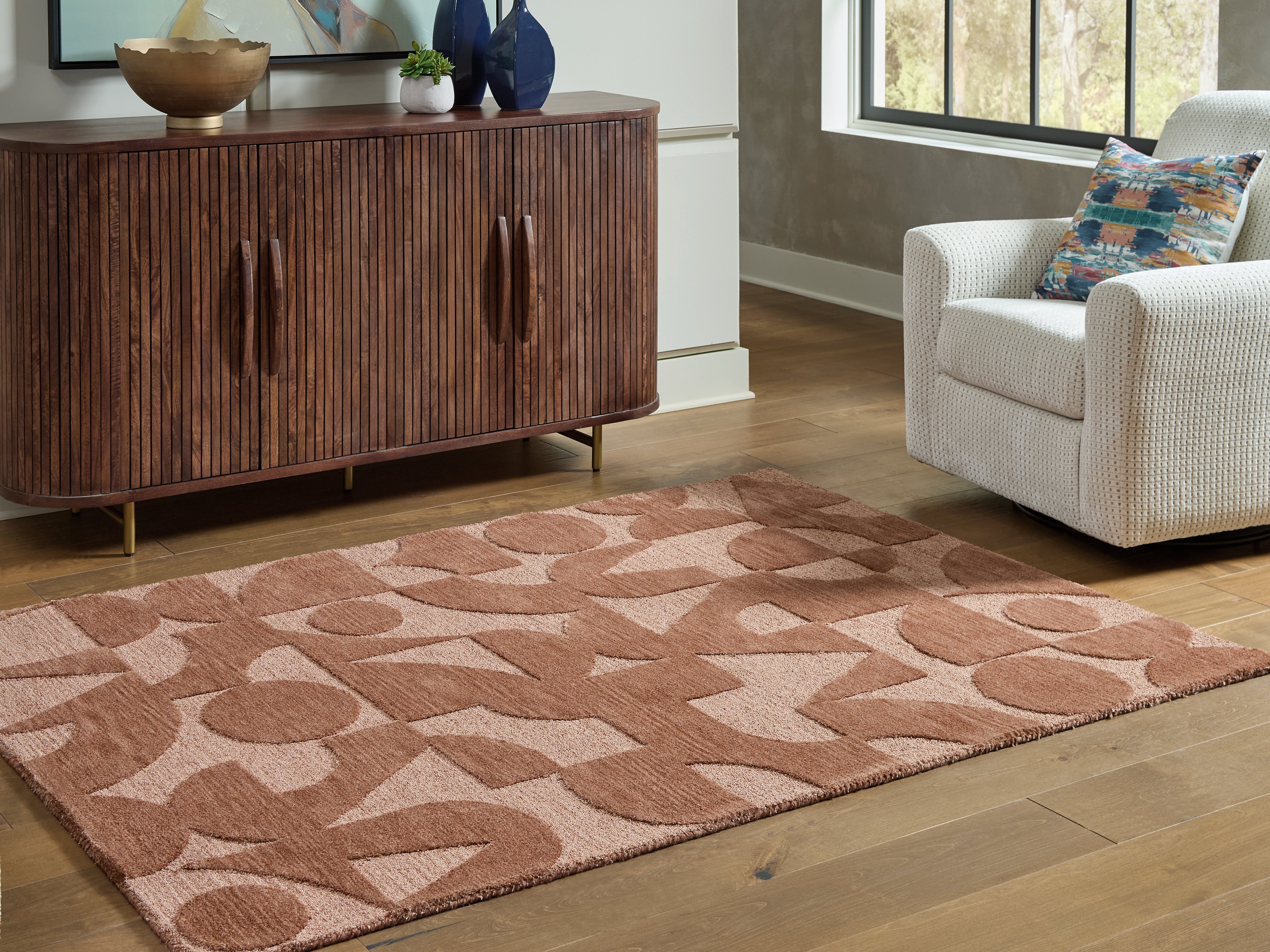 Warmstead Furniture - Ashley Furniture - Perrenton Rug - 5' x 7' Rug / Clay - R407202