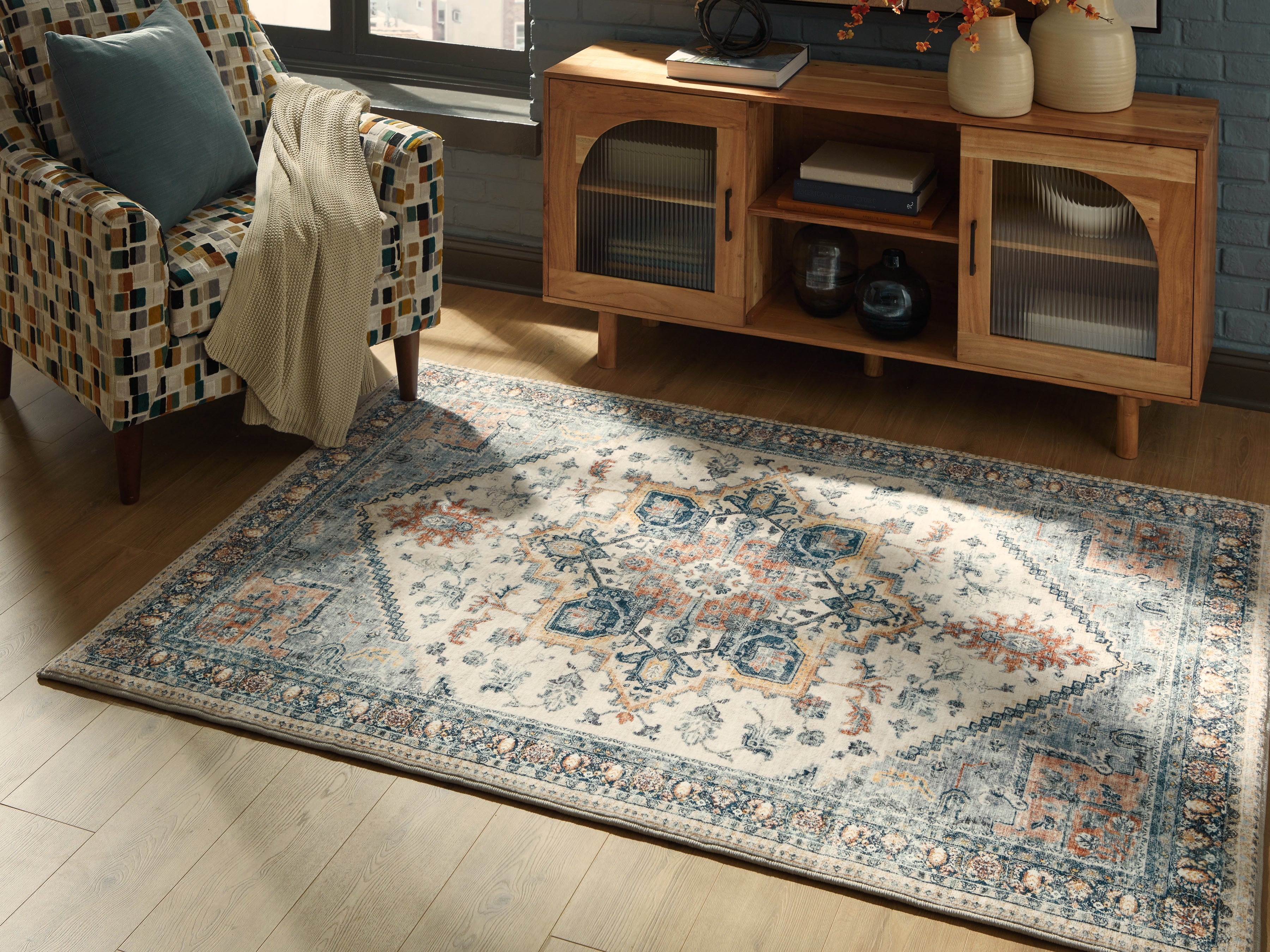 Warmstead Furniture - Ashley Furniture - Wallney Rug - 5' x 7' Area Rug / Multi - R407492