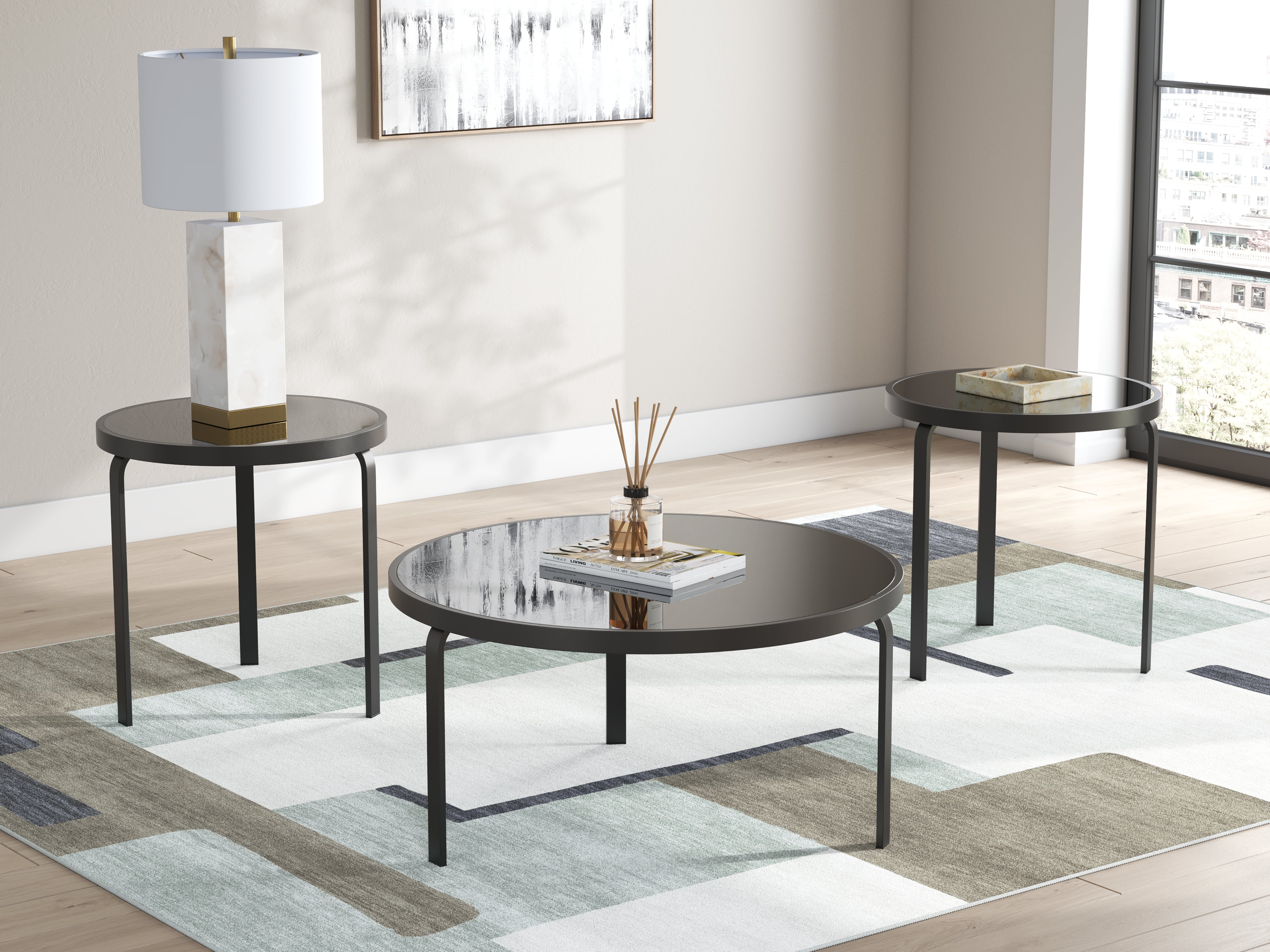 Warmstead Furniture - Ashley Furniture - Dorylin Table (Set of 3) - Occasional Table Set (3/CN) / Black - T139-13