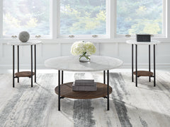 Warmstead Furniture - Ashley Furniture - Wrenwich Table (Set of 3) - Occasional Table Set (3/CN) / Brown/Black/White - T167-13