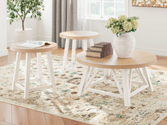 Warmstead Furniture - Ashley Furniture - Fawndell Table (Set of 3) - Occasional Table Set (3/CN) / Antique White/Brown - T193-13